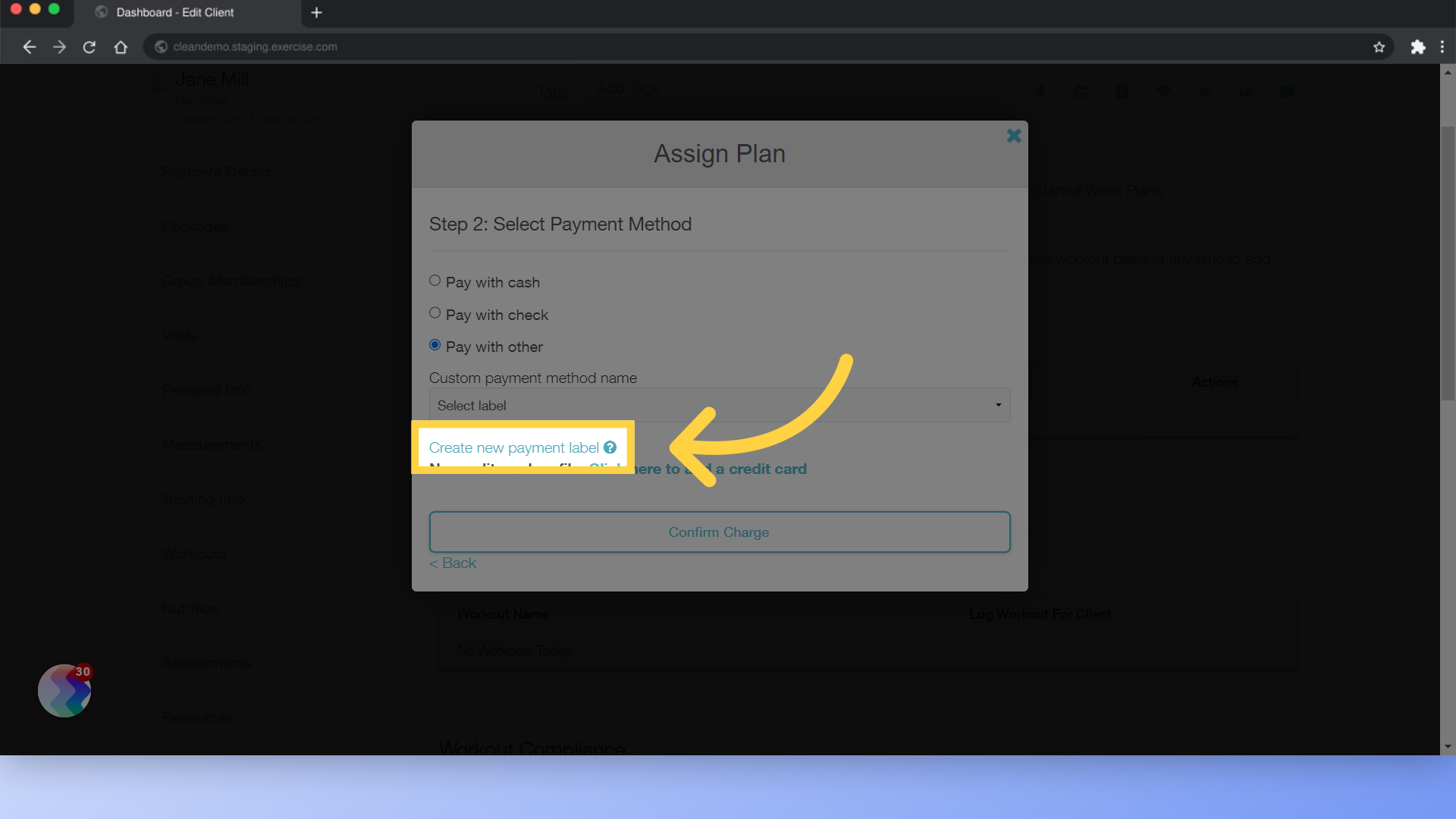 Create New Payment Label