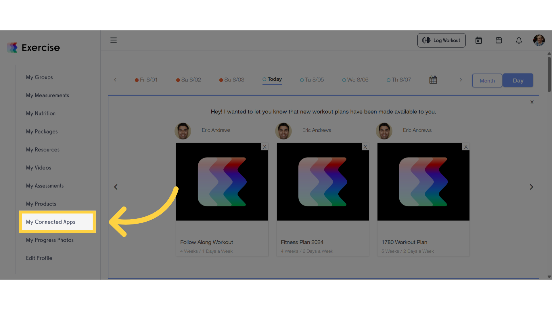 Click 'My Connected Apps'