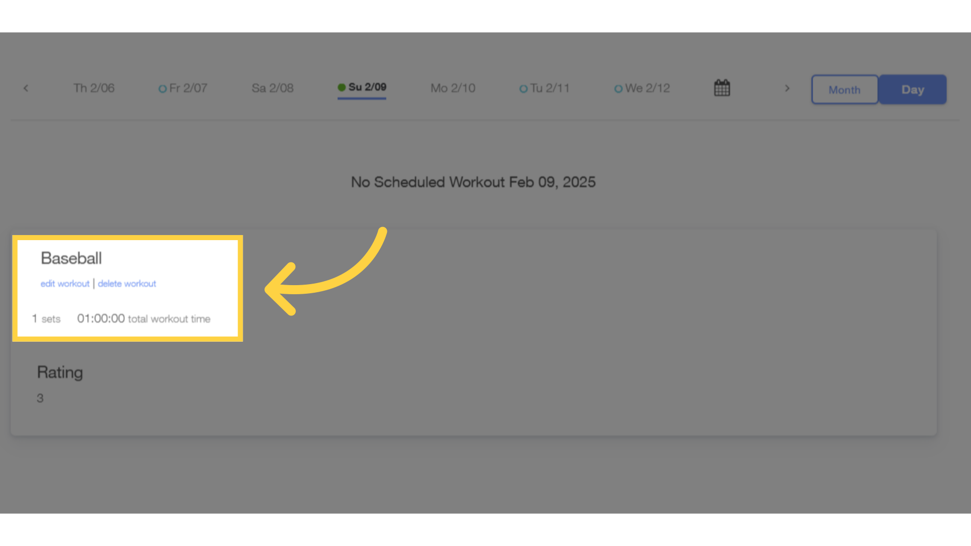 Your client's synced activity will be recorded like a workout or exercise.