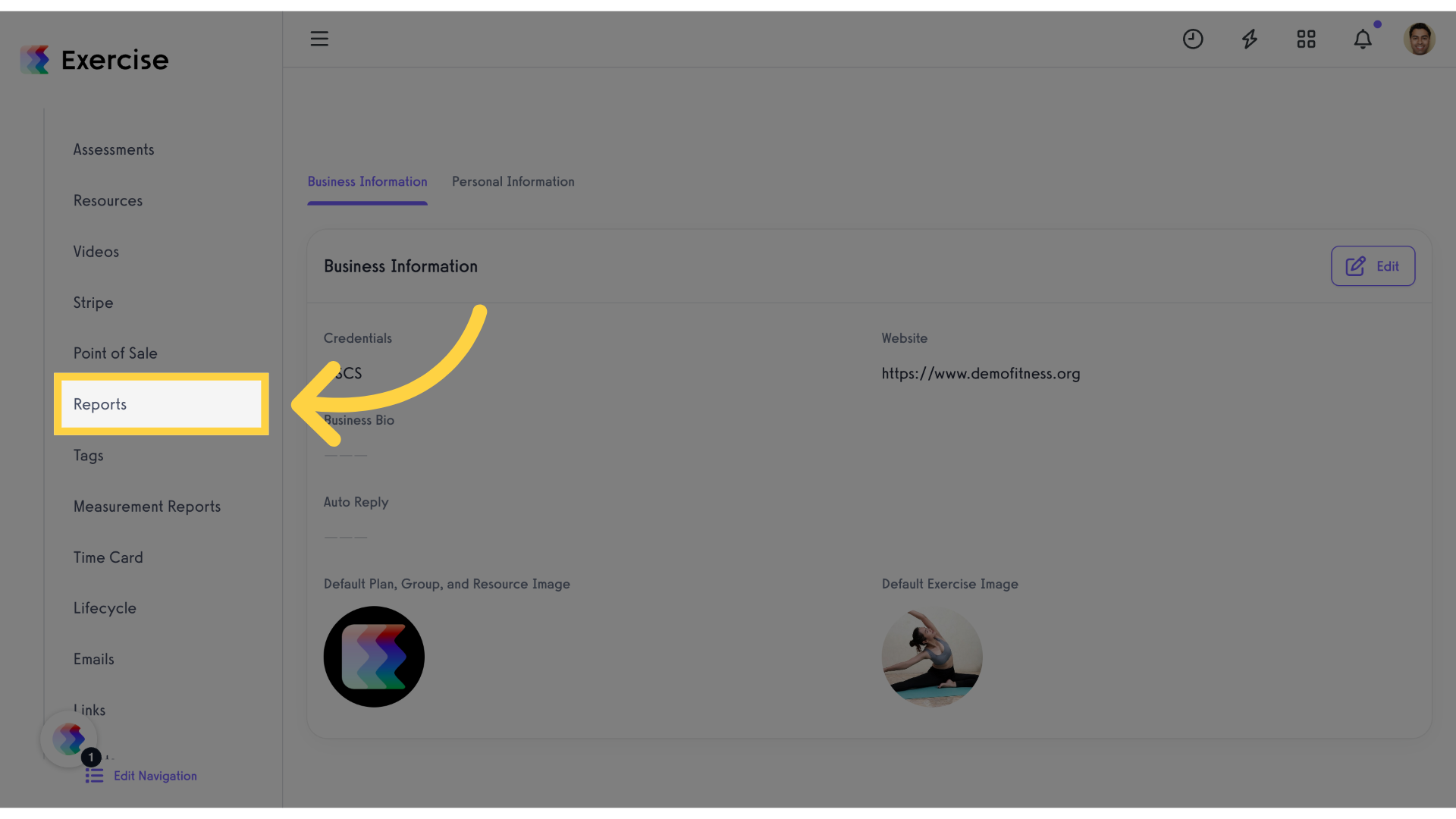 Click 'Reports'
