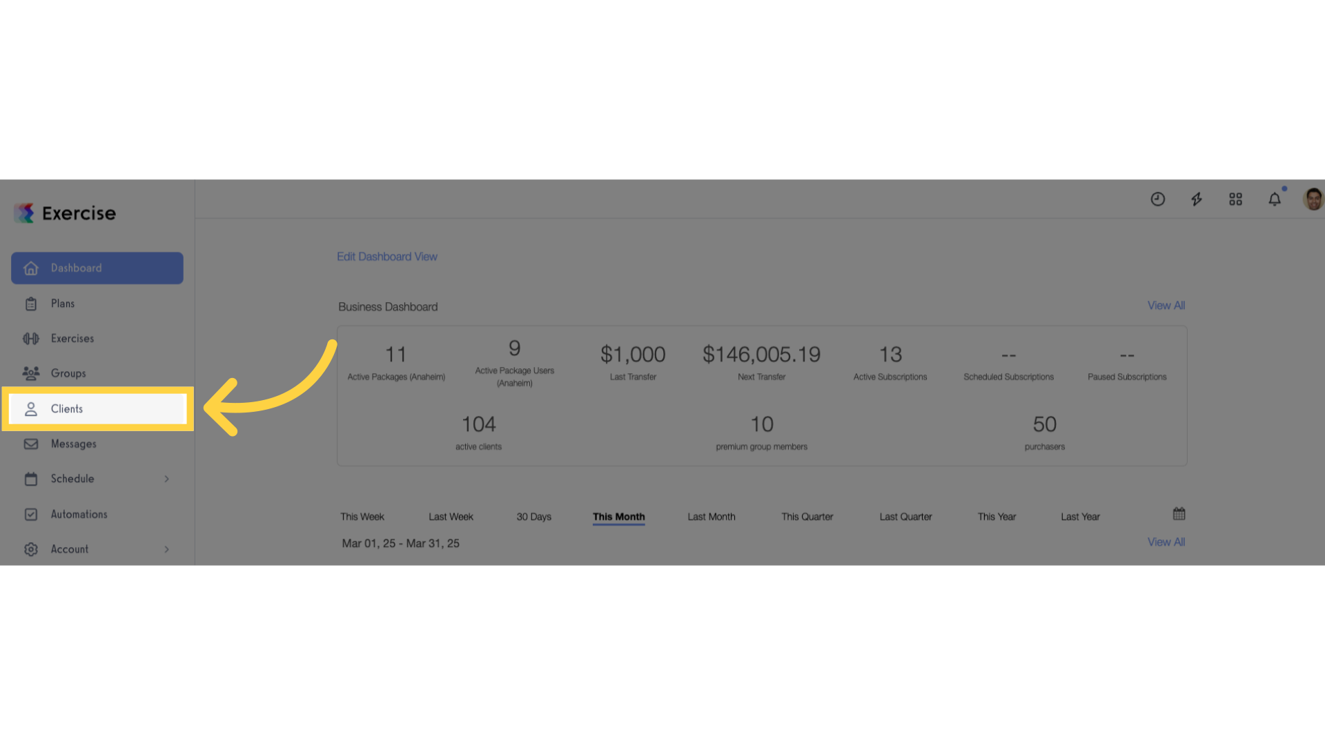 Click 'Clients'.