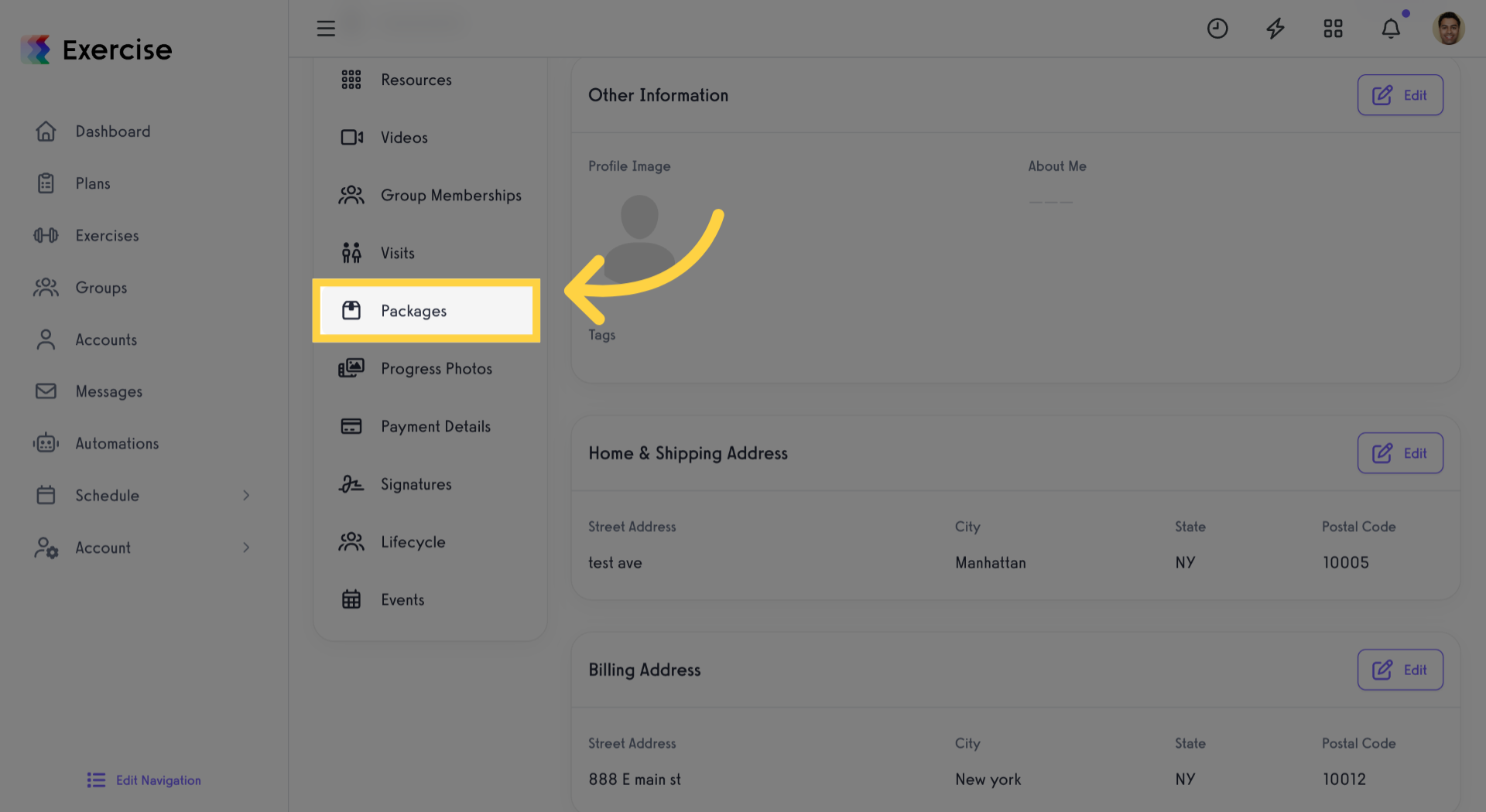 Click 'Packages'