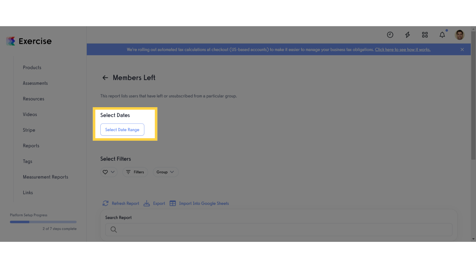 Select Date Range