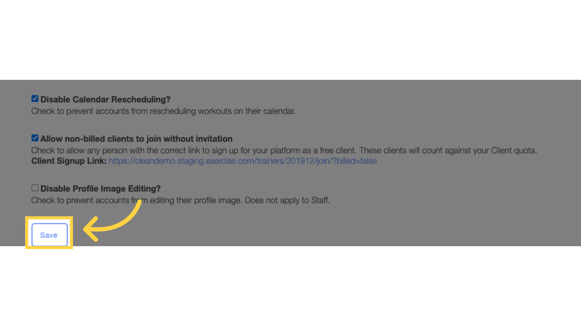 Click 'Save' button.