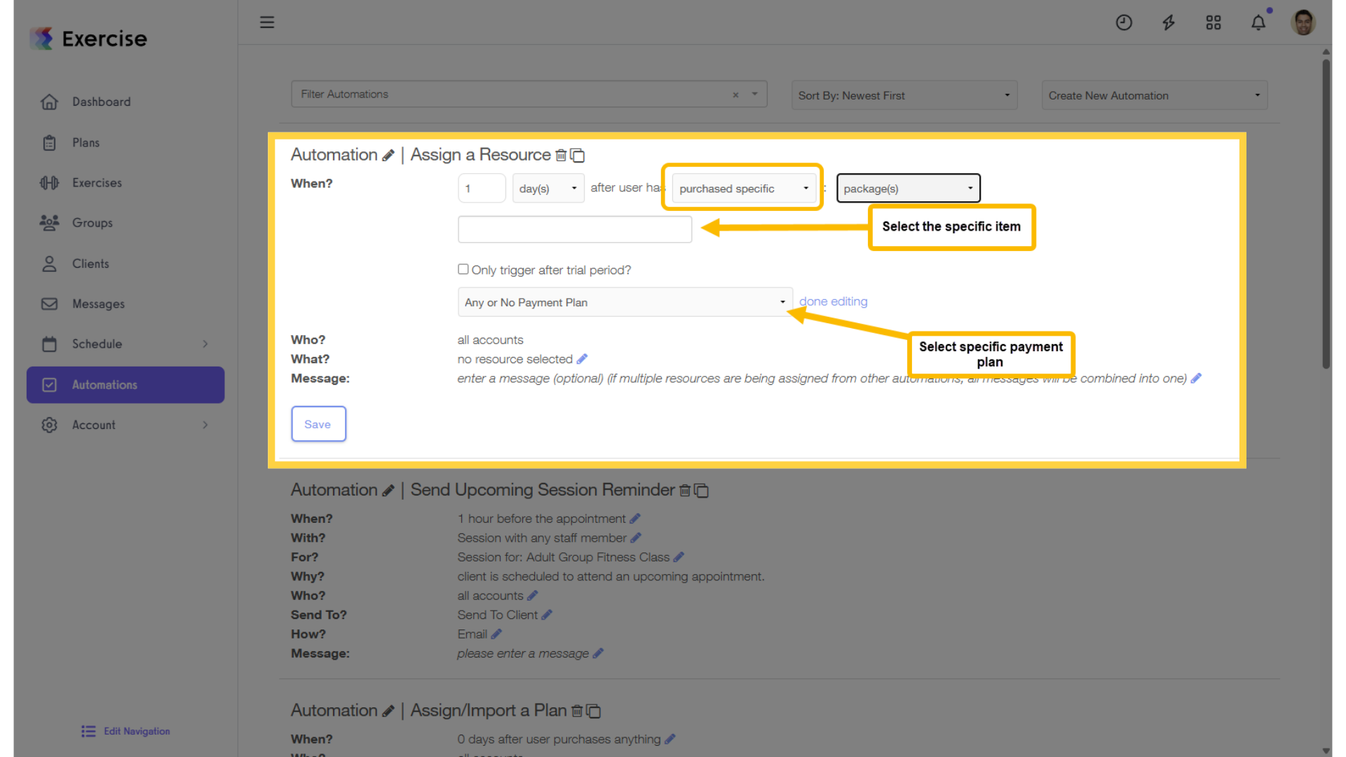 Option 1.1: Purchased Specific Automations.