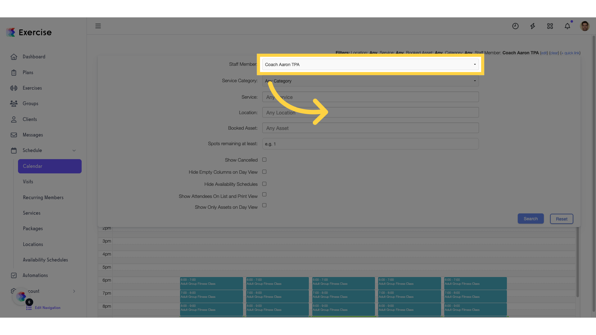 Option 1 Step 2: Select trainer.