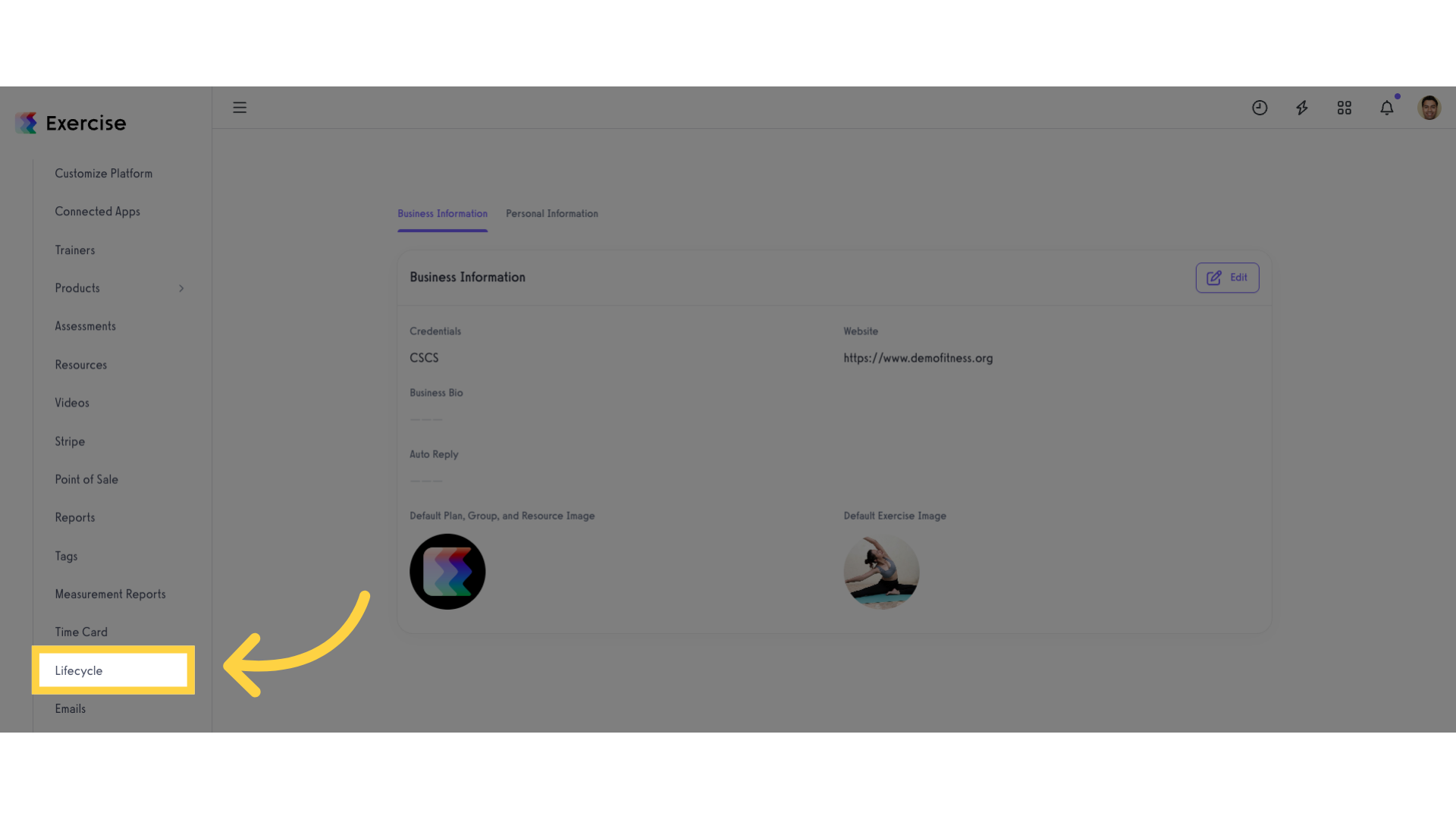 Click 'Lifecycle'