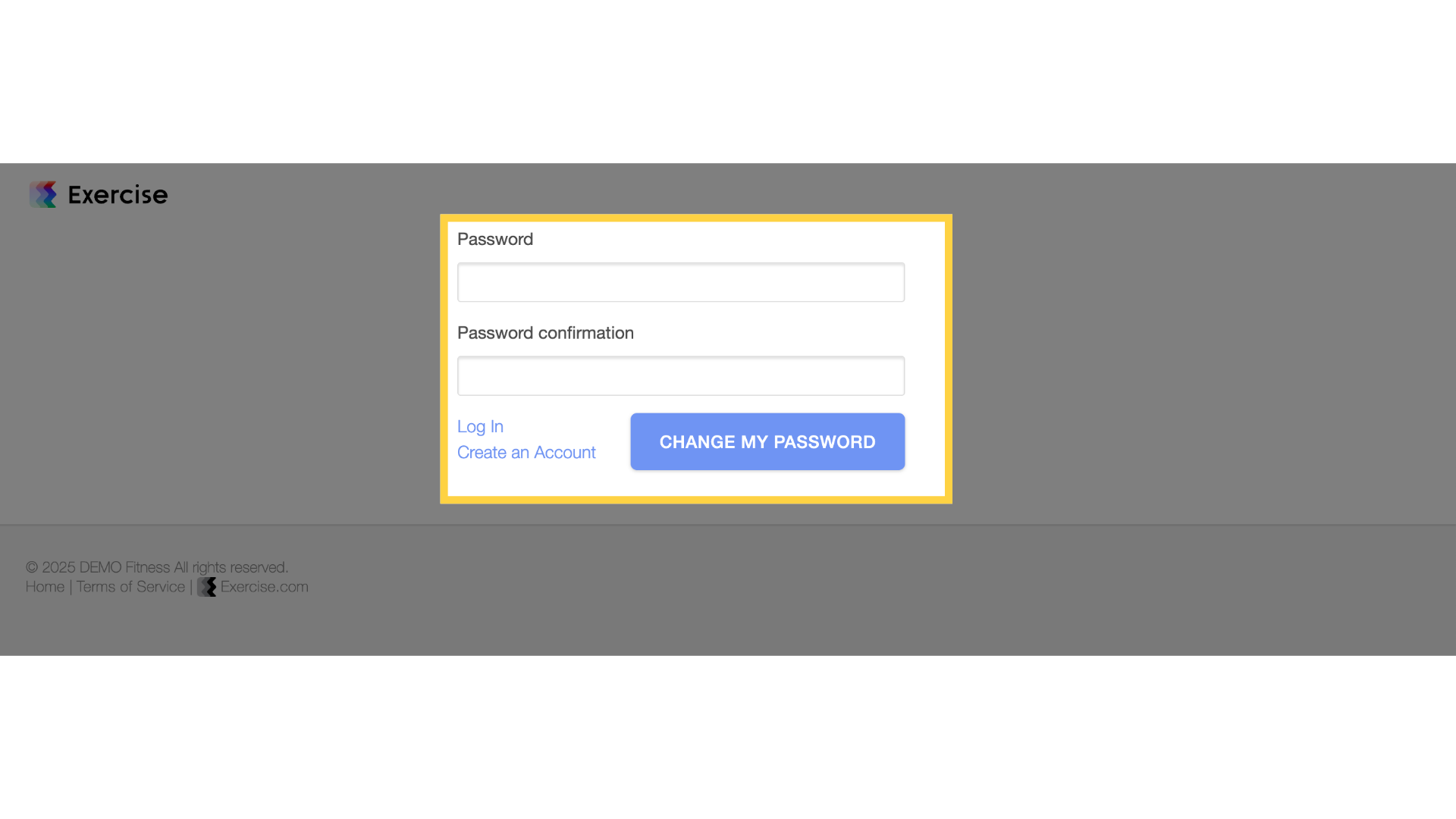 Set up your new password.