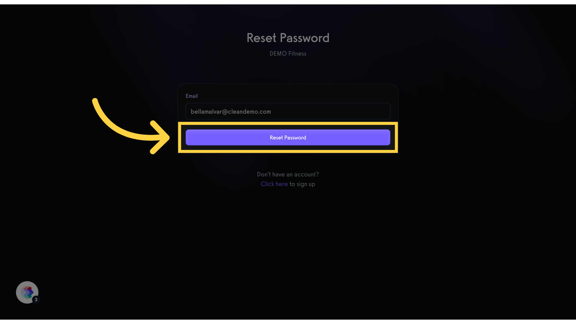 Click 'Reset Password'