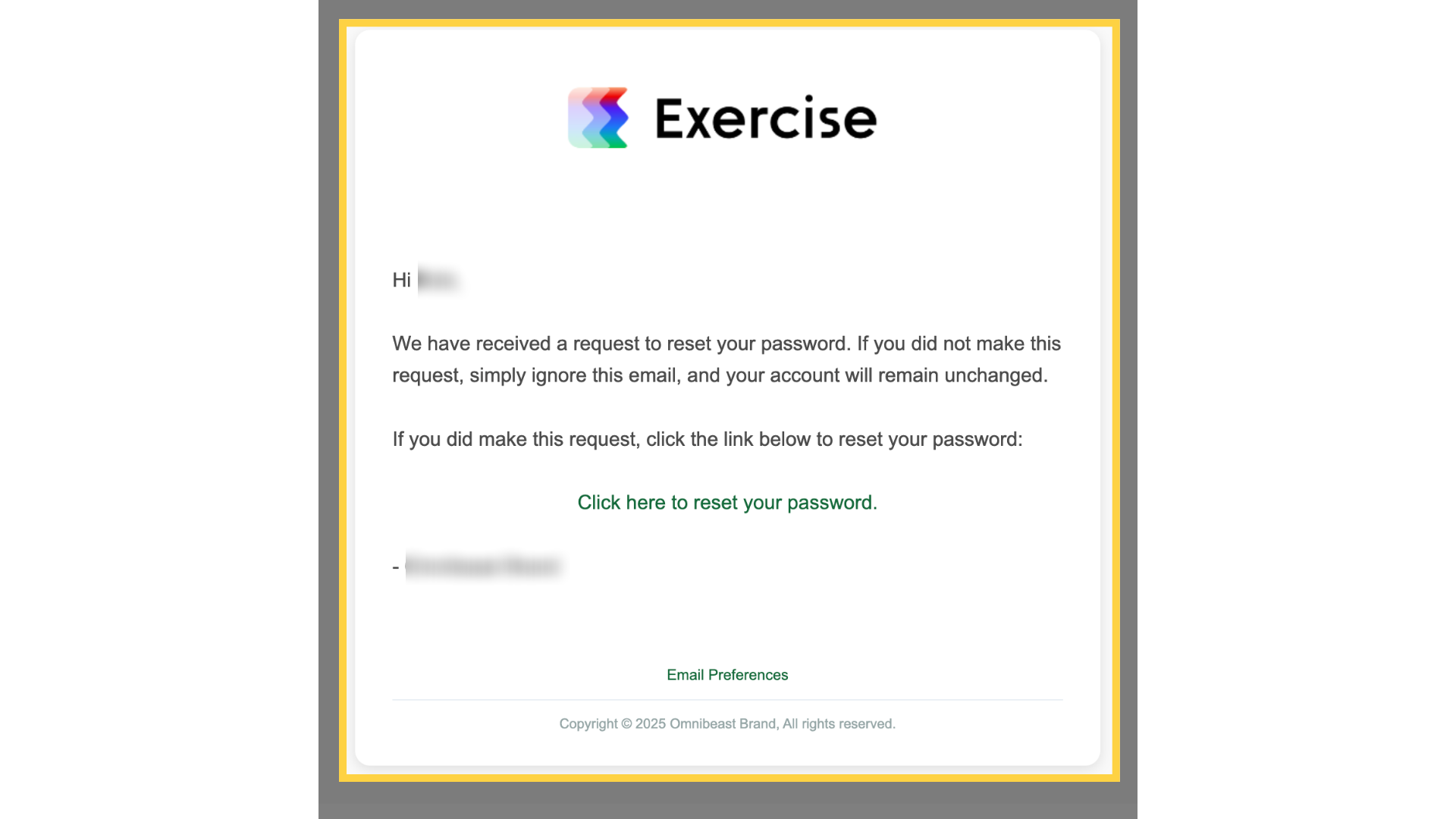 Click the password reset link in the email that we sent to your Inbox.