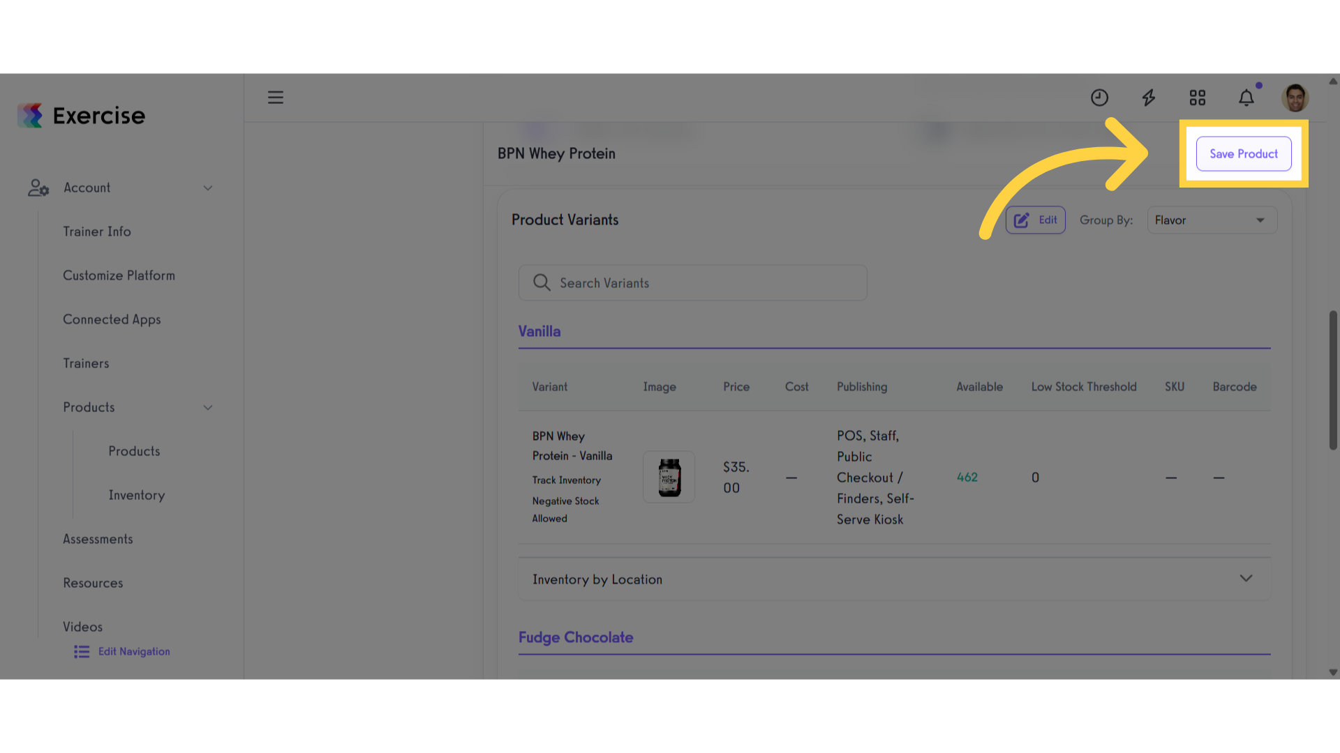Click 'Save Product'