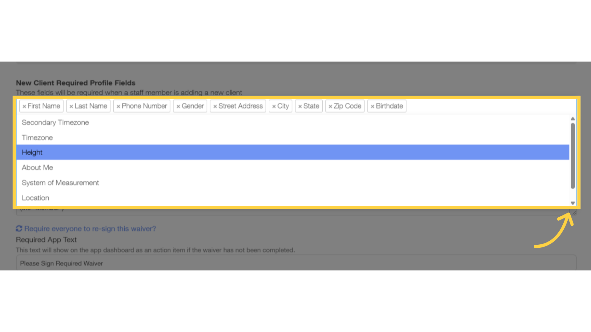 Select fields that is required.