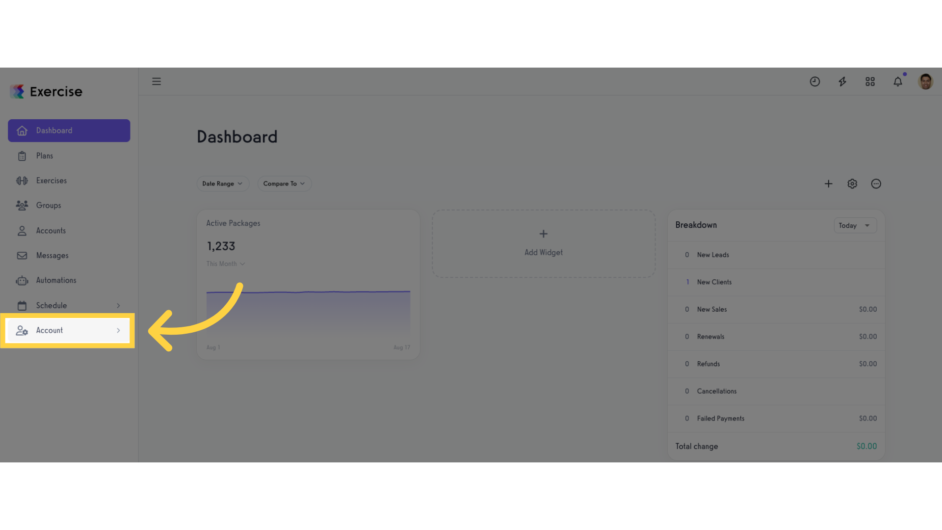 Click 'Account'