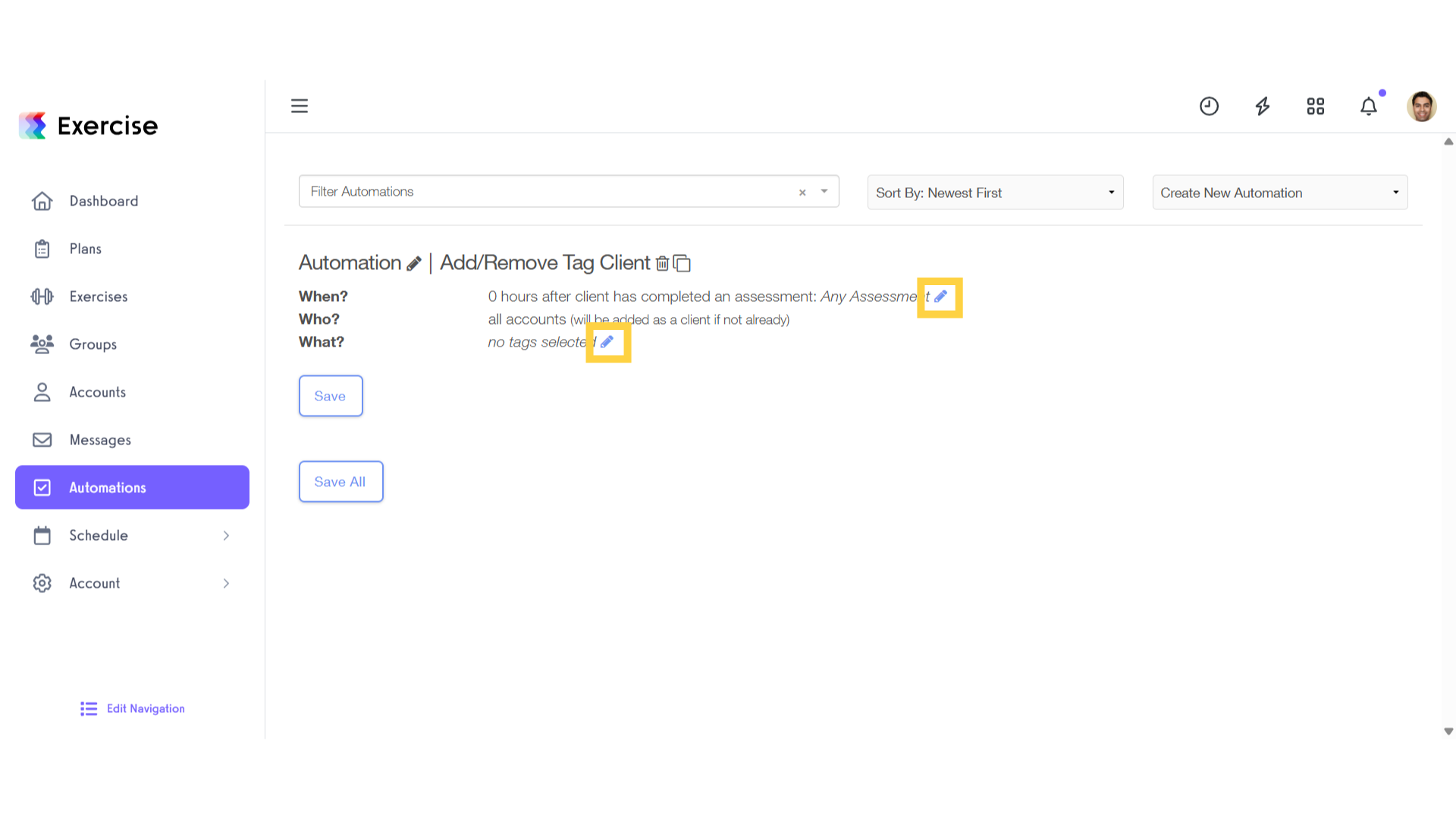 Customize the Automation
