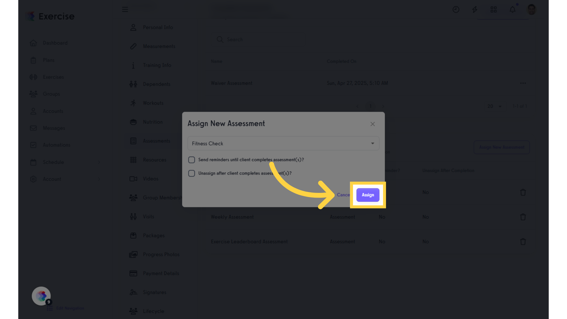 Click 'Assign.'