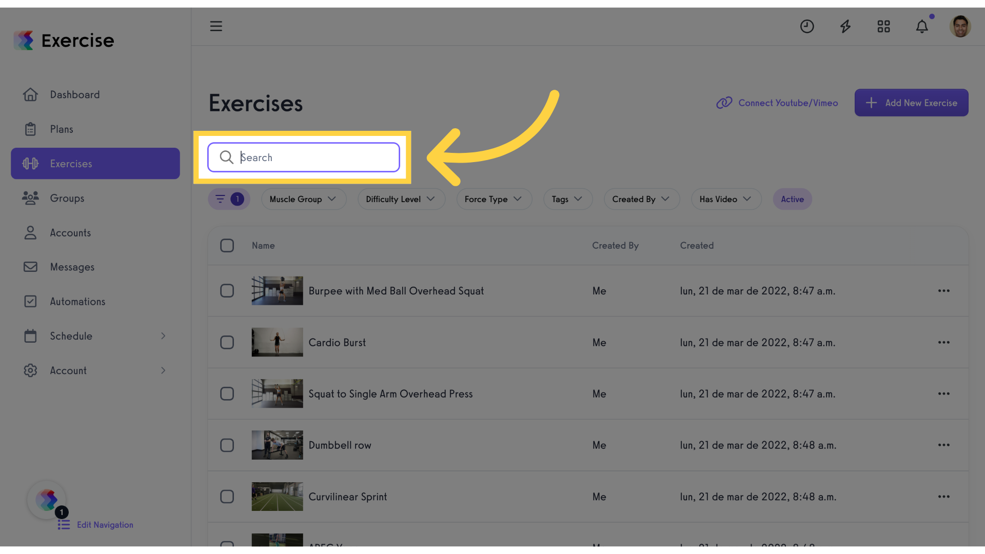 Click on the search bar.