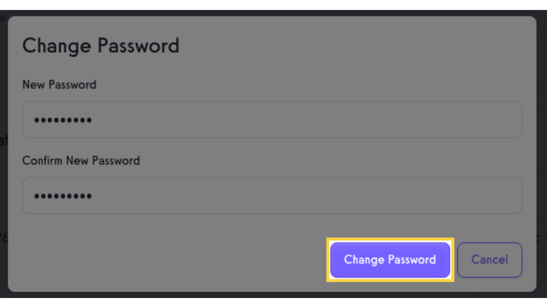 Click 'Change Password'