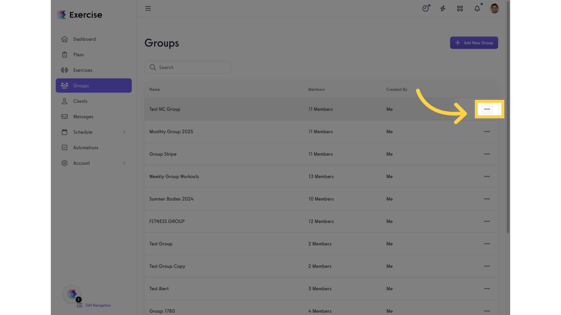 Click on the 3 dot options