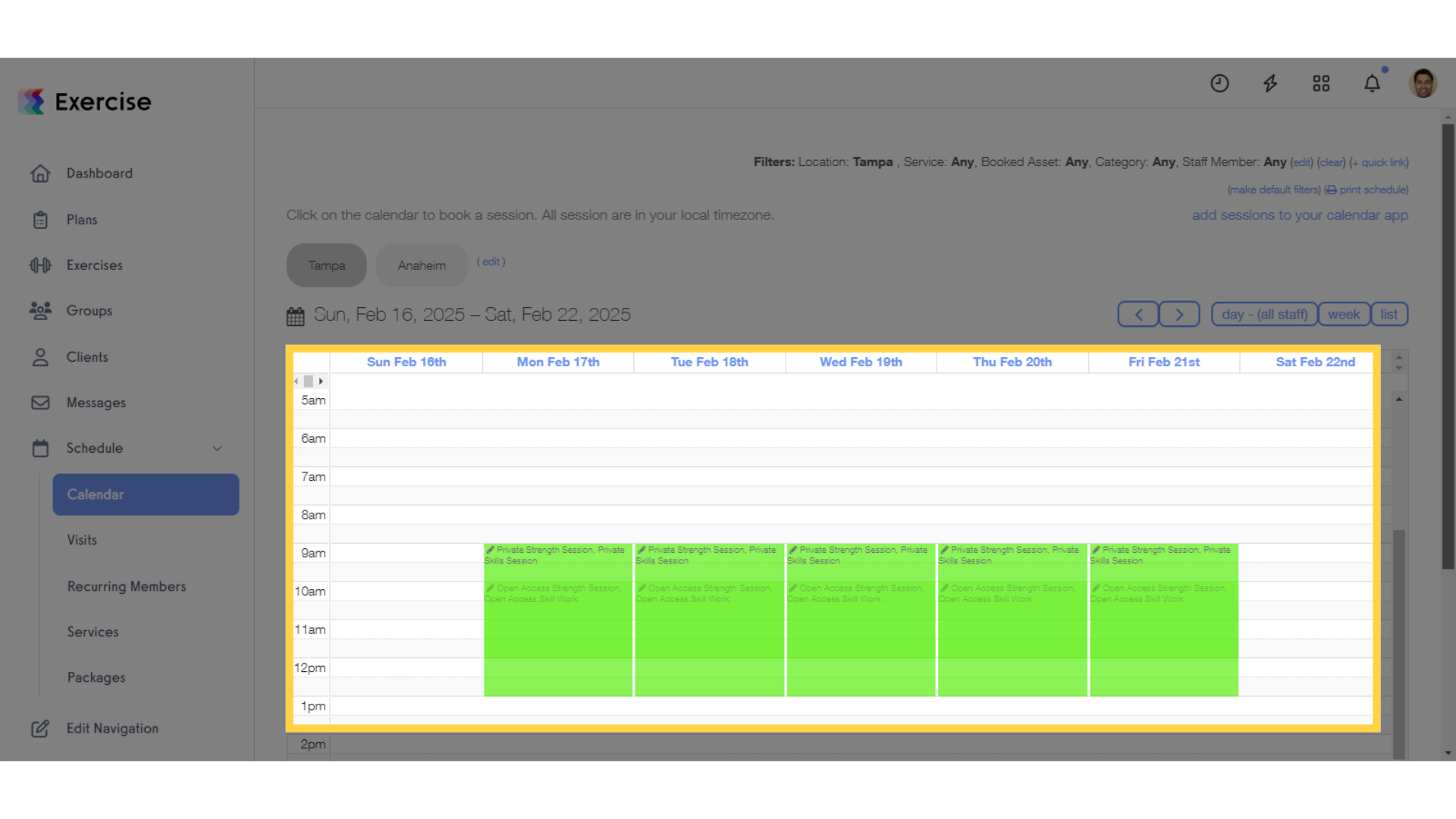 All Availability Schedules, sessions, and recurring sessions must be assigned to a ClassPass-enabled Location in order for them to be bookable via ClassPass.