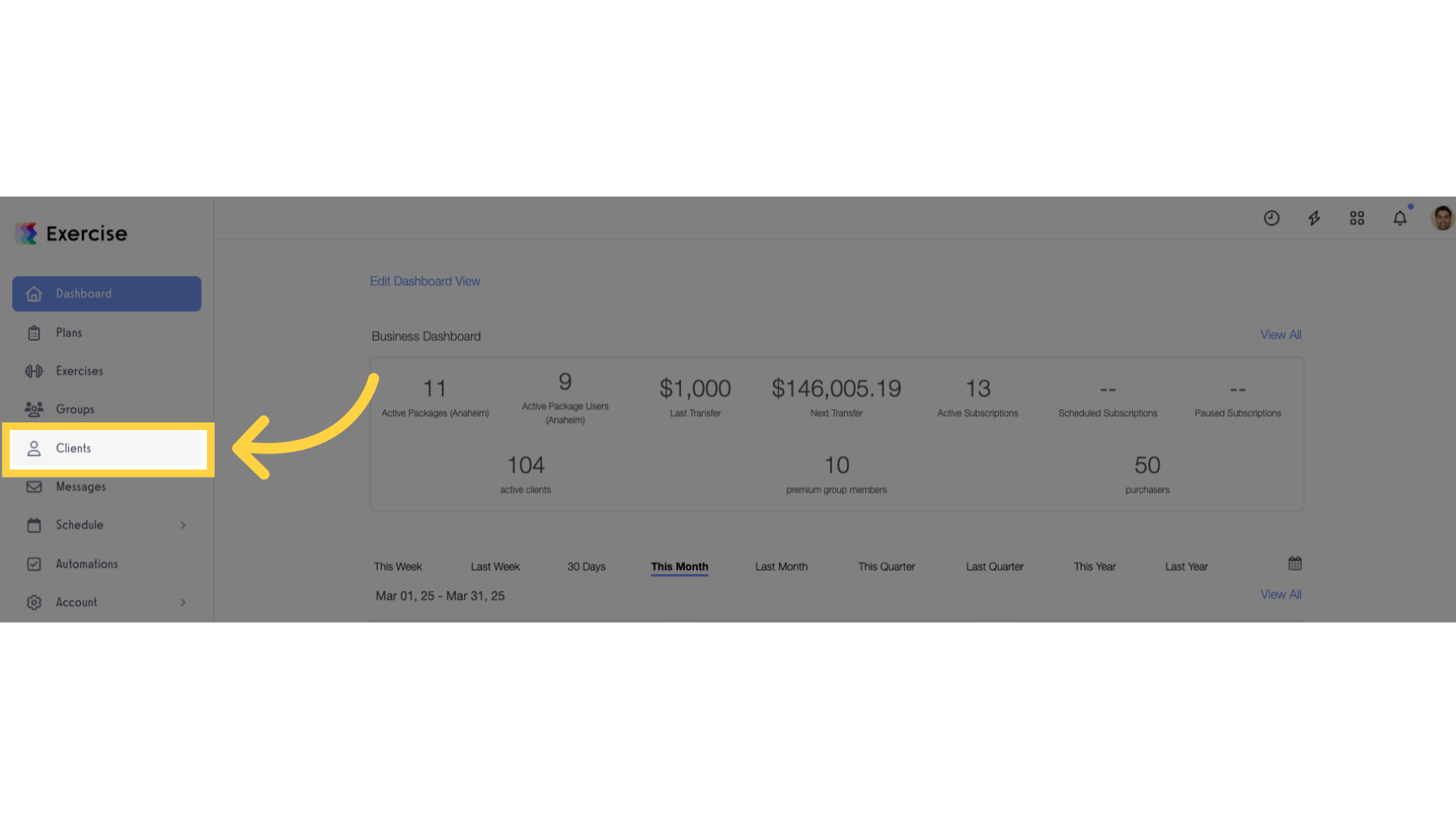 Click 'Clients'.