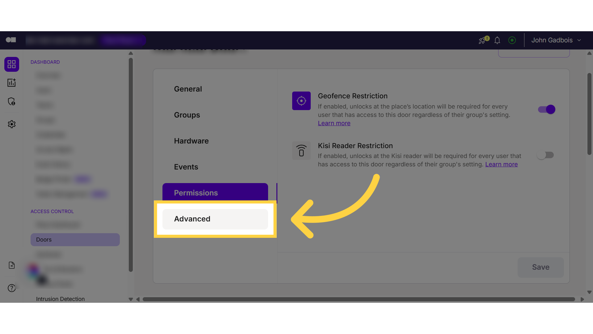 Click 'Advanced' tab.