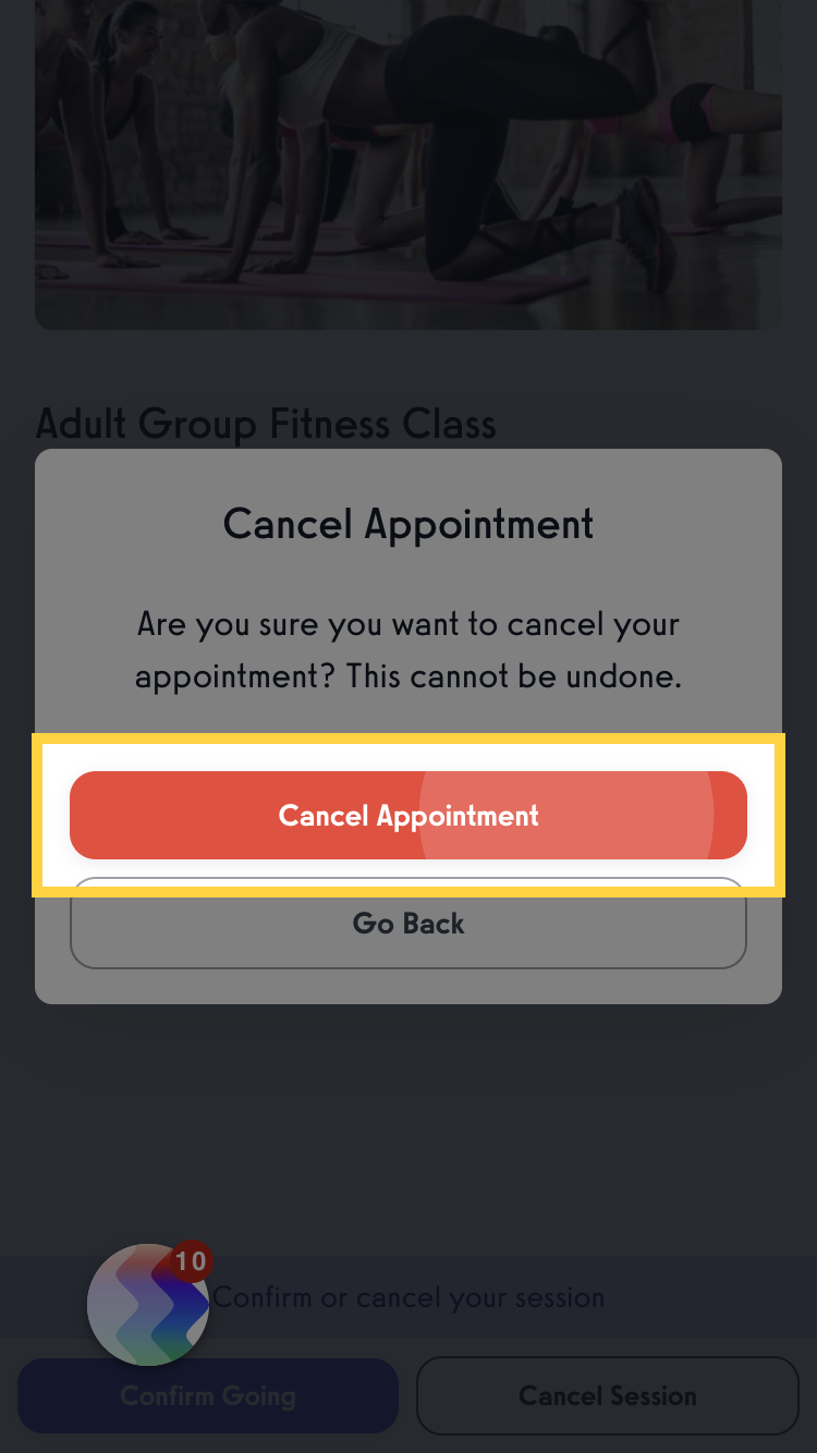 Confirm Cancelation