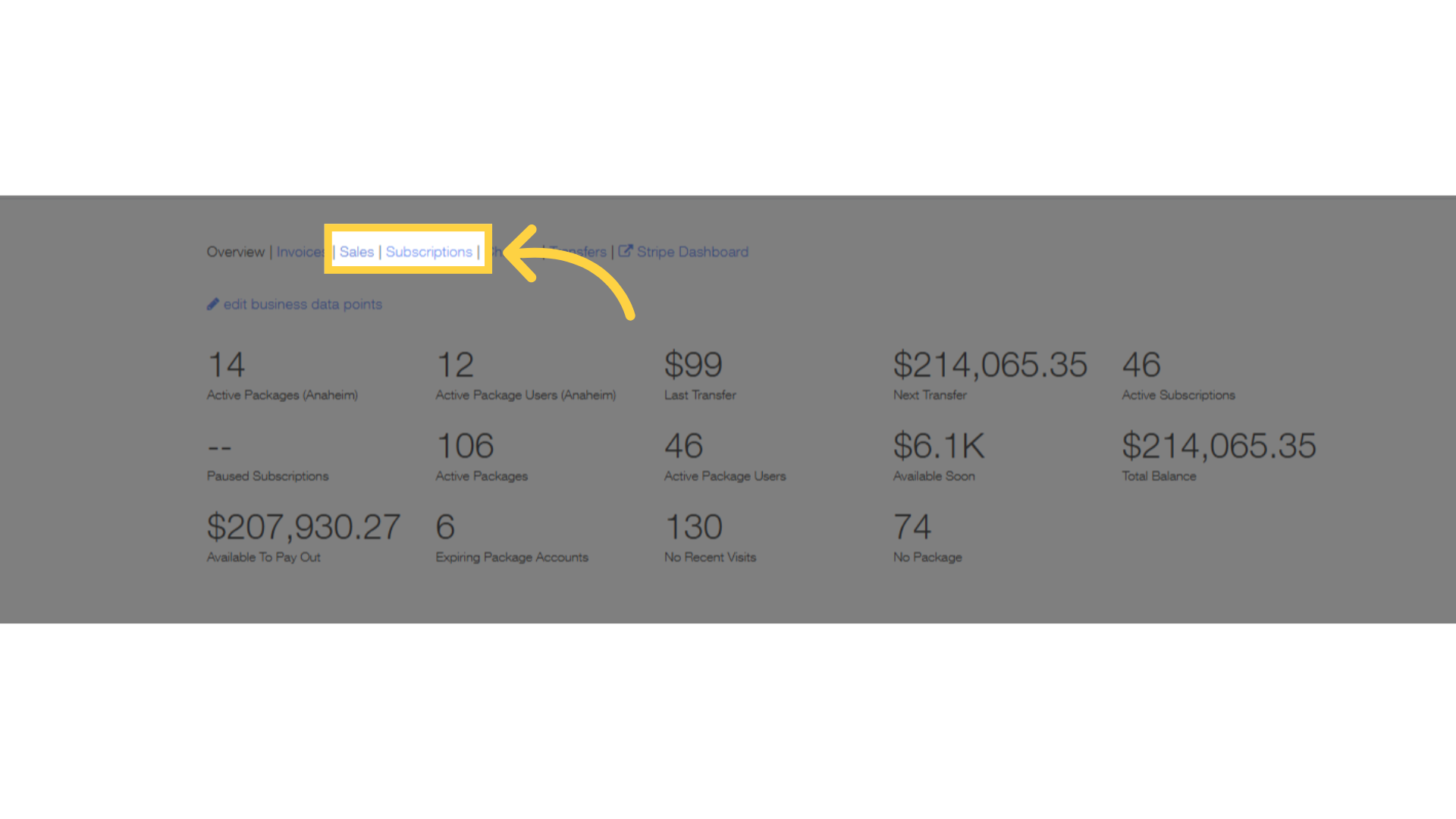 Click either 'Sales or Subscriptions'.