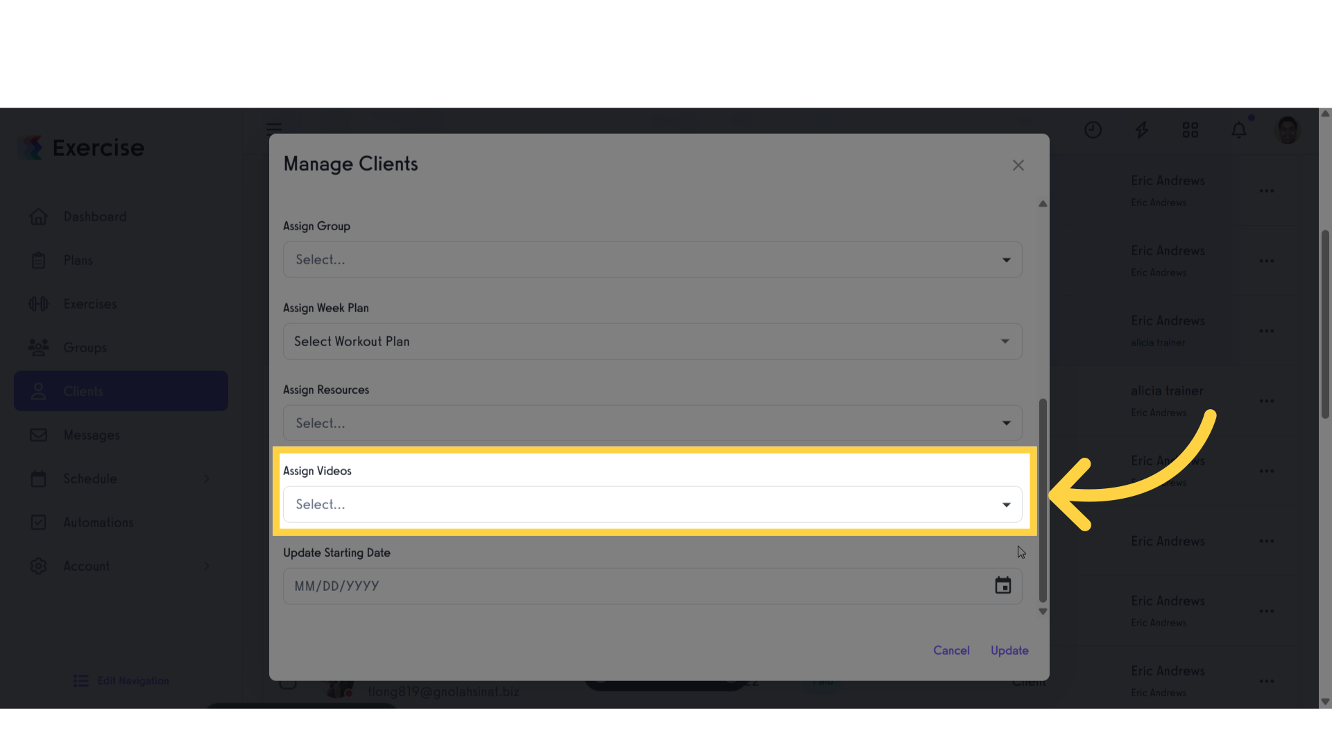 Click 'Assign Videos'