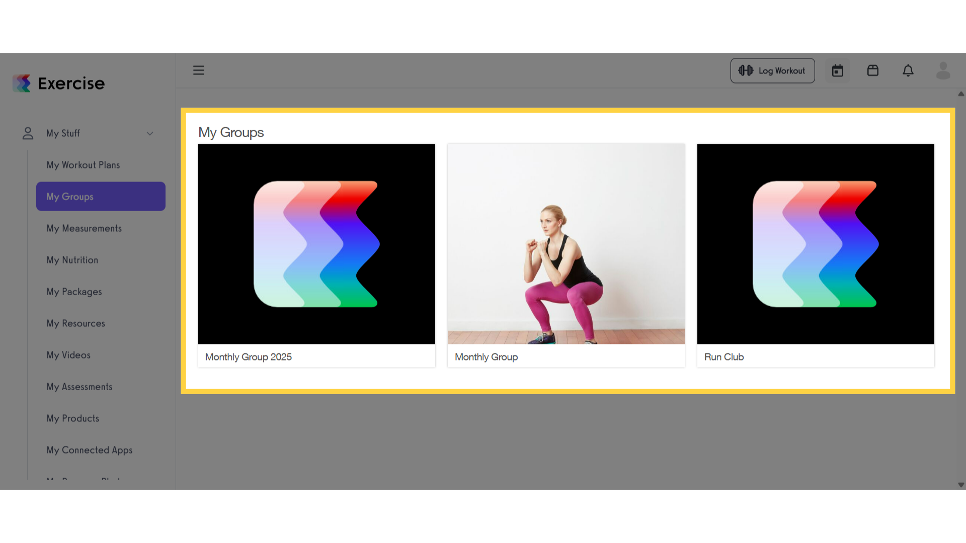 View Groups Page
