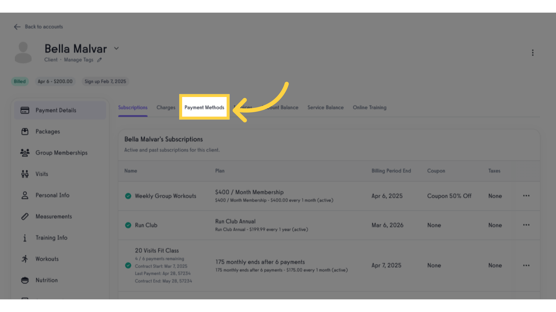 Click 'Payment Methods'.