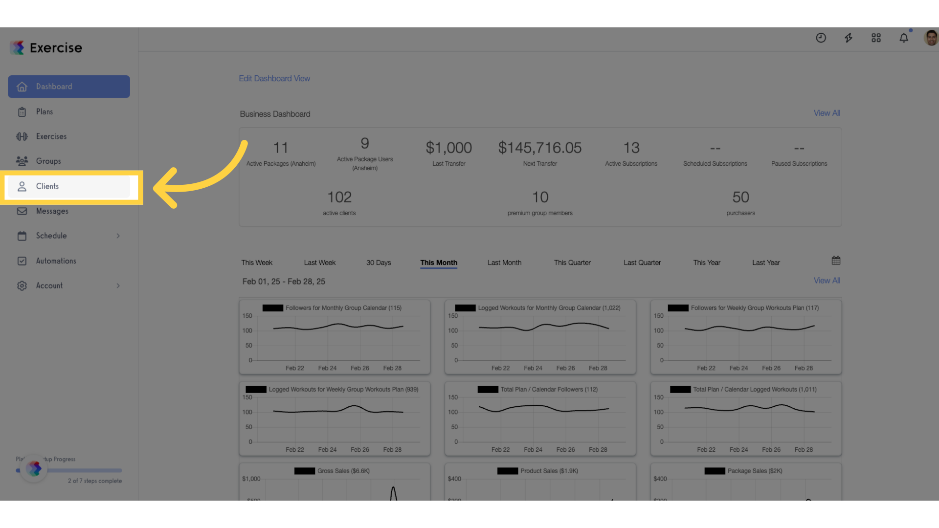 Click 'Clients'.