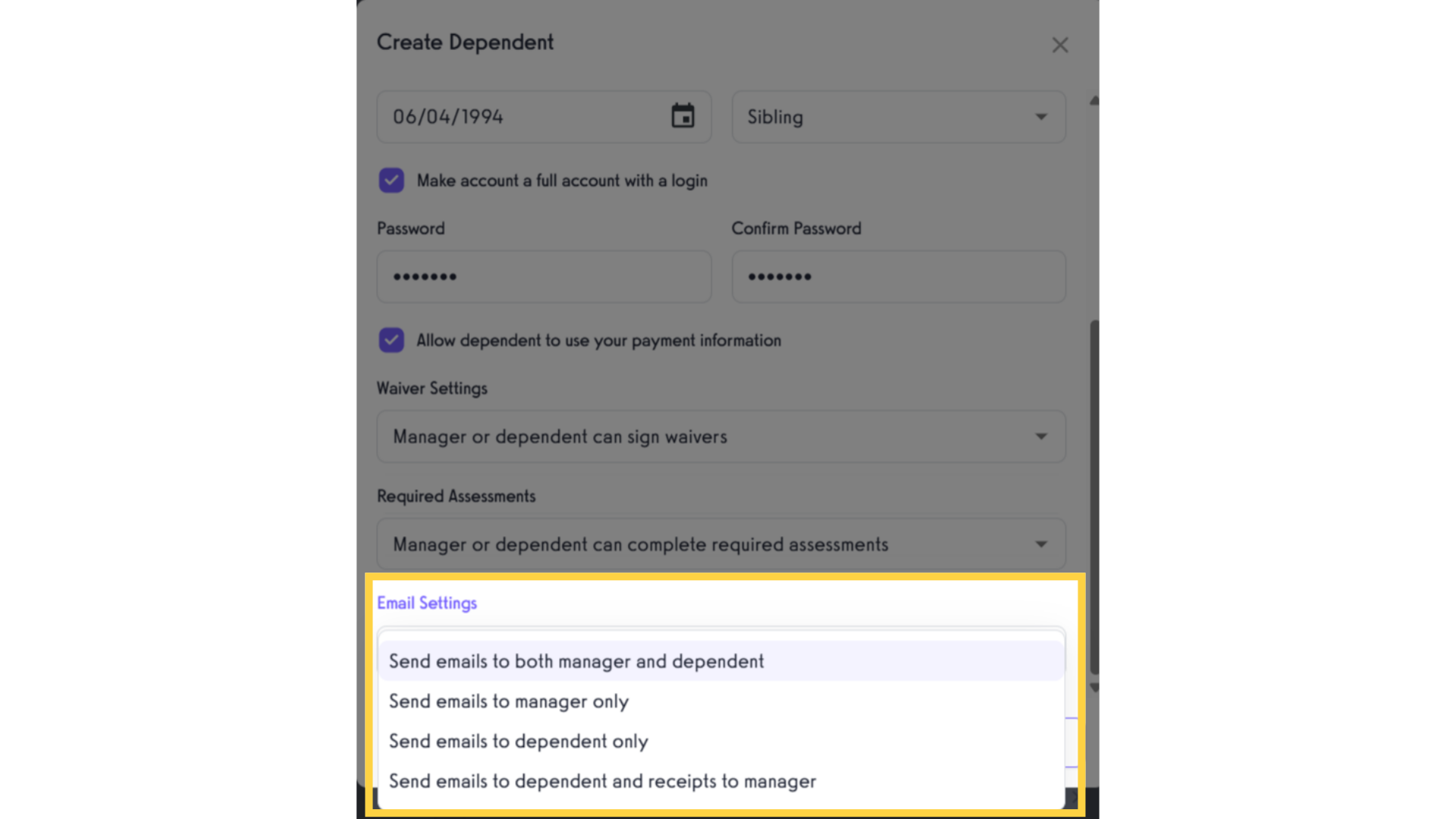 Email Settings