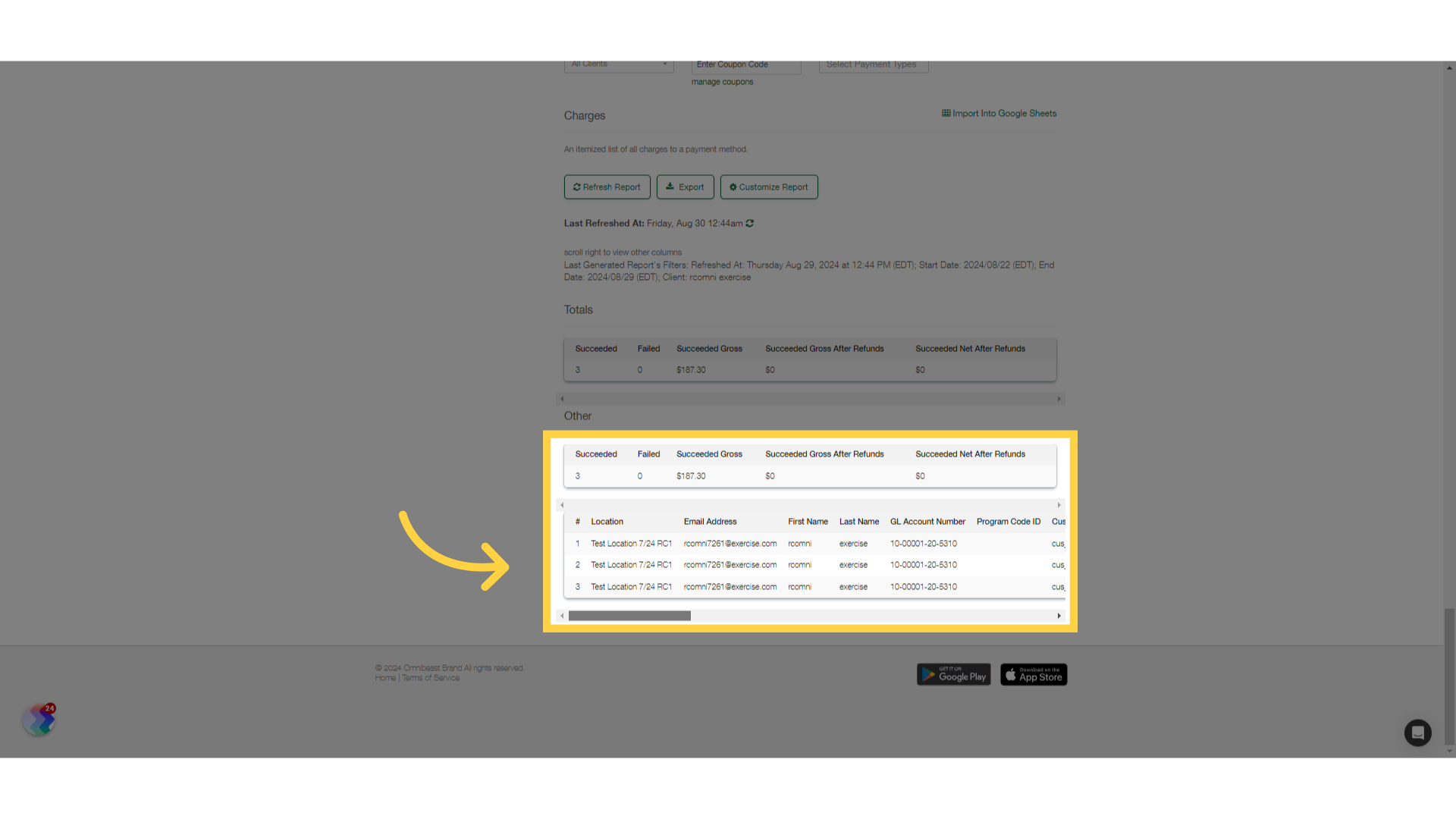 View Report Results