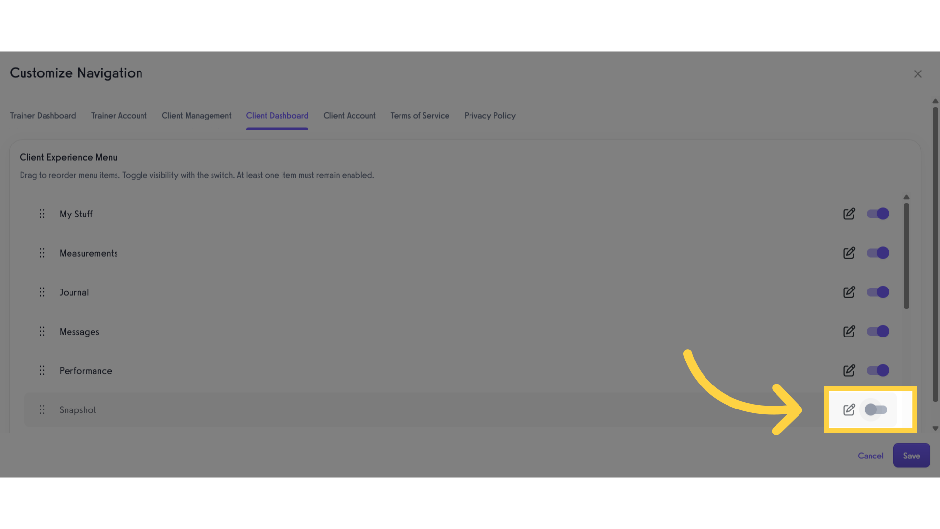 Enable Snapshot