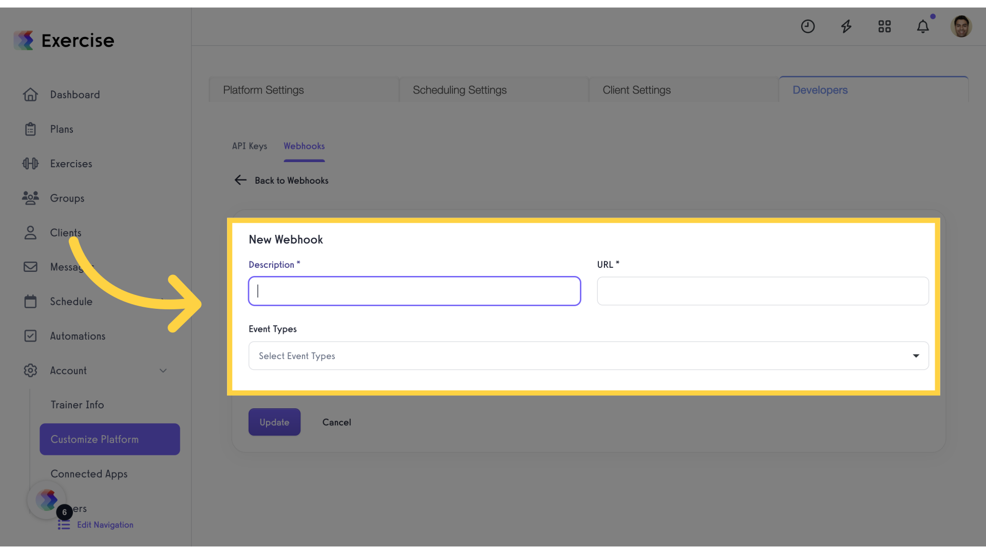 Fill the form