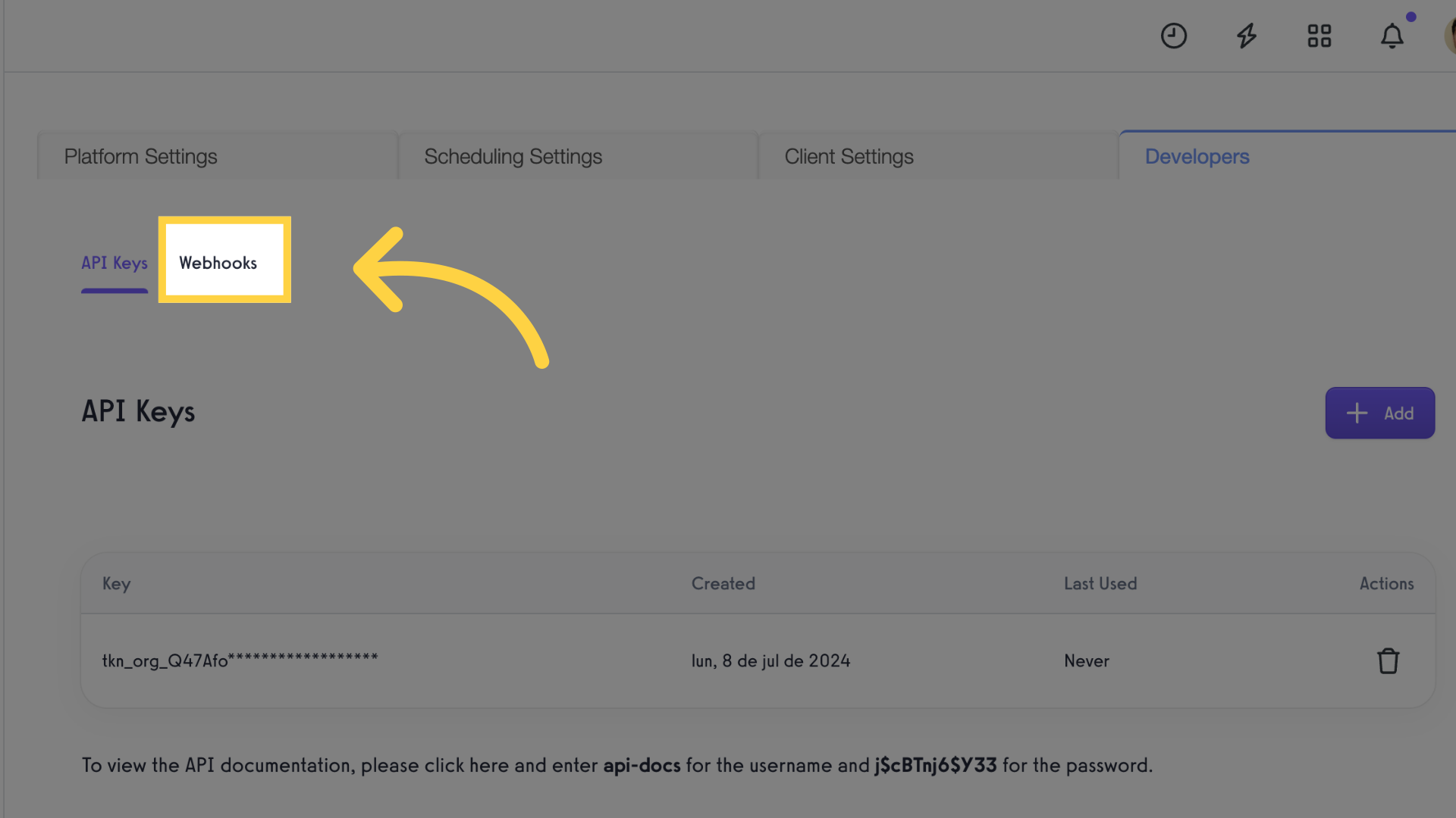Click 'Webhooks'