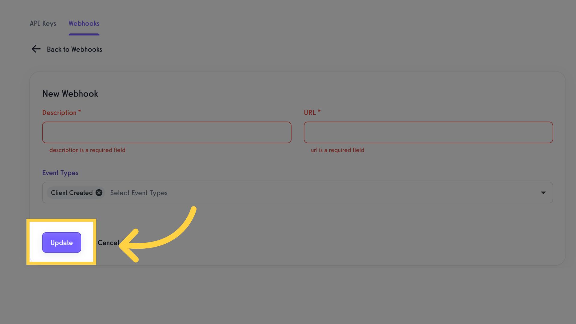 Click 'Update'