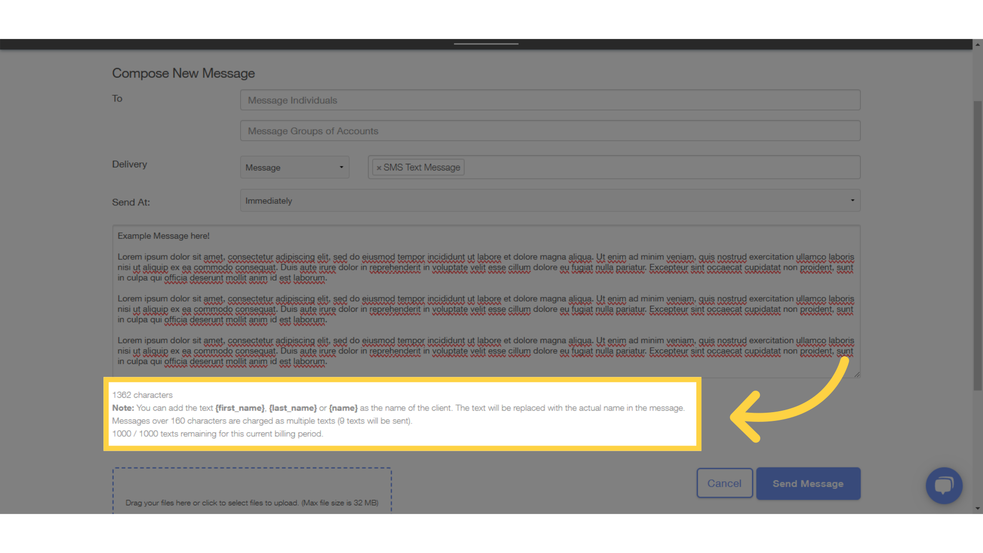 Check Character Usage and Segments