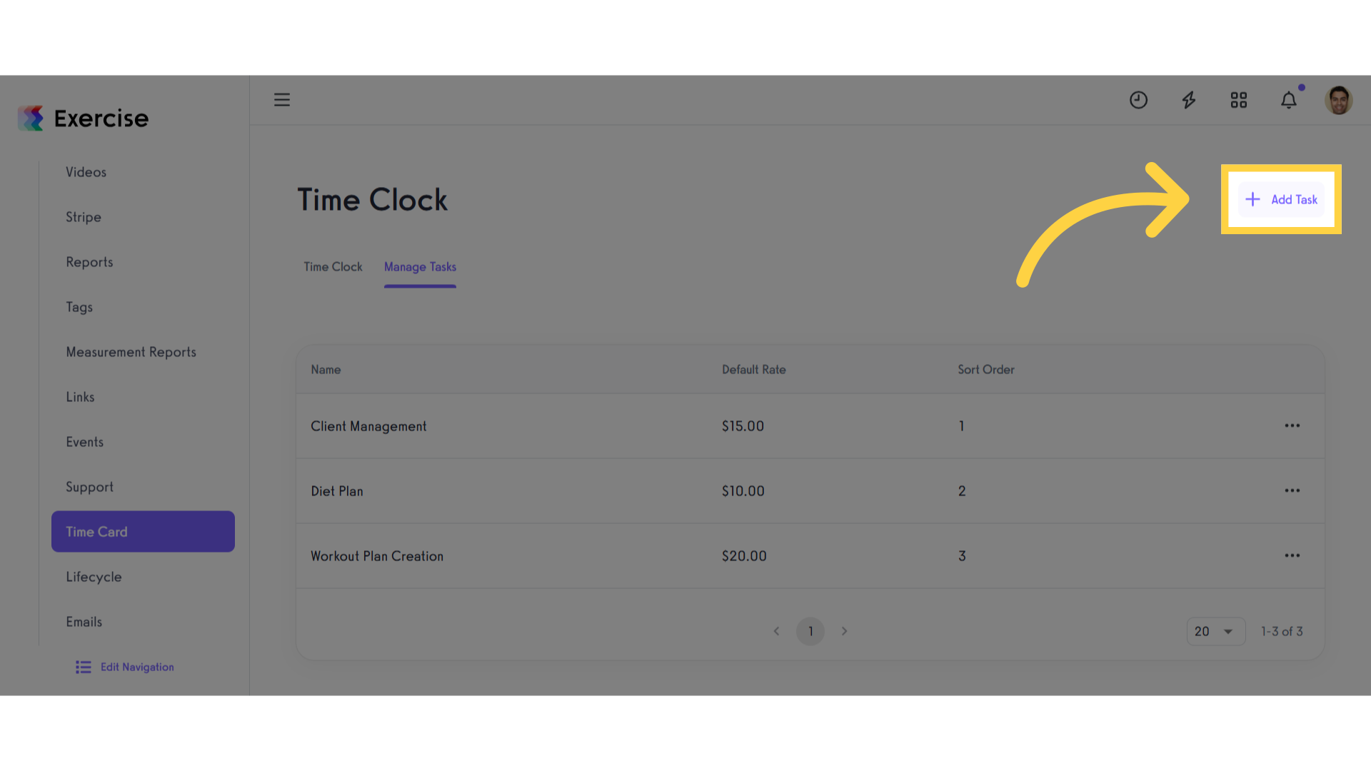 Click 'Add Task'