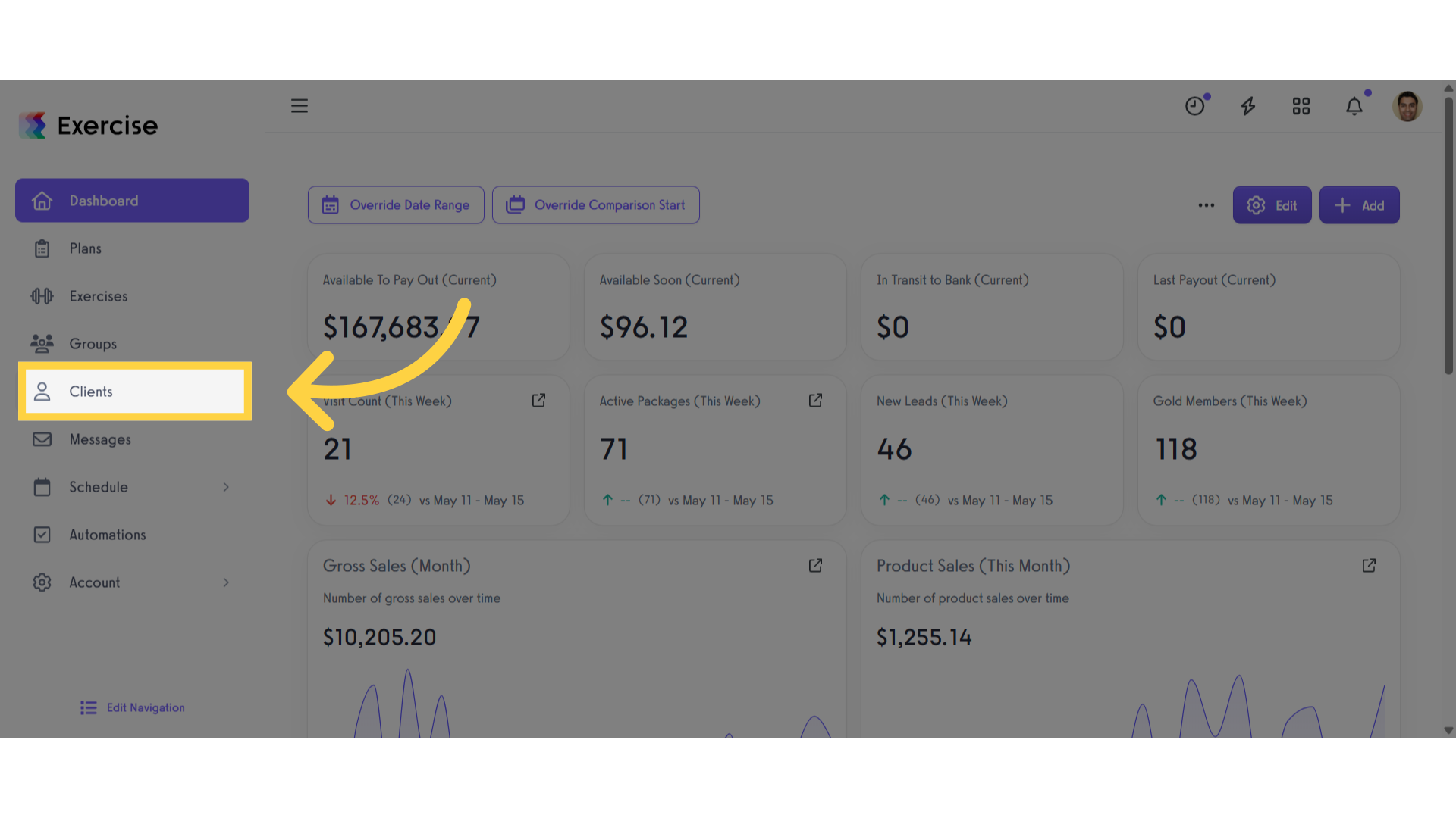 Click 'Clients'