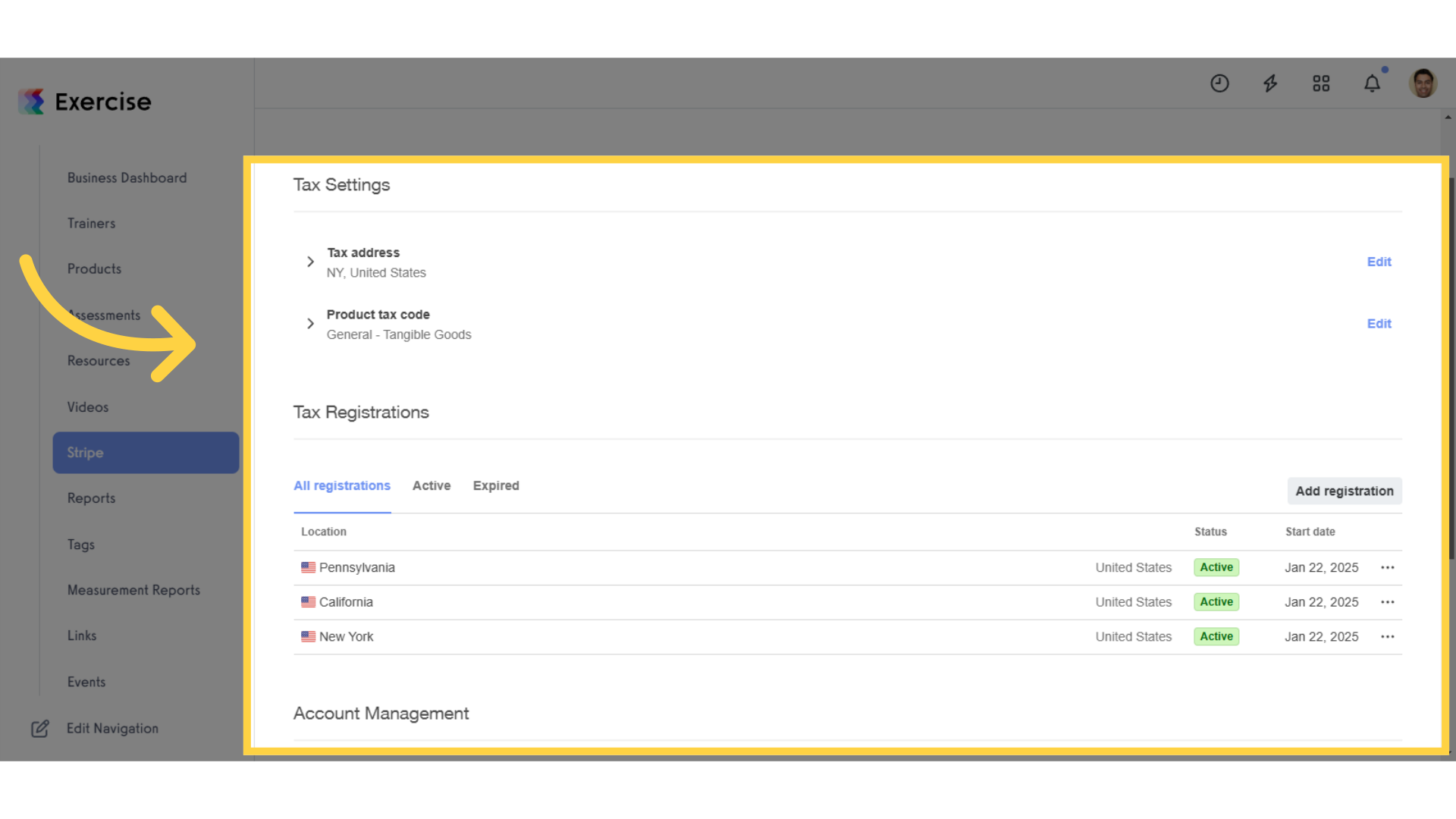 You can set up your tax information with a few clicks.