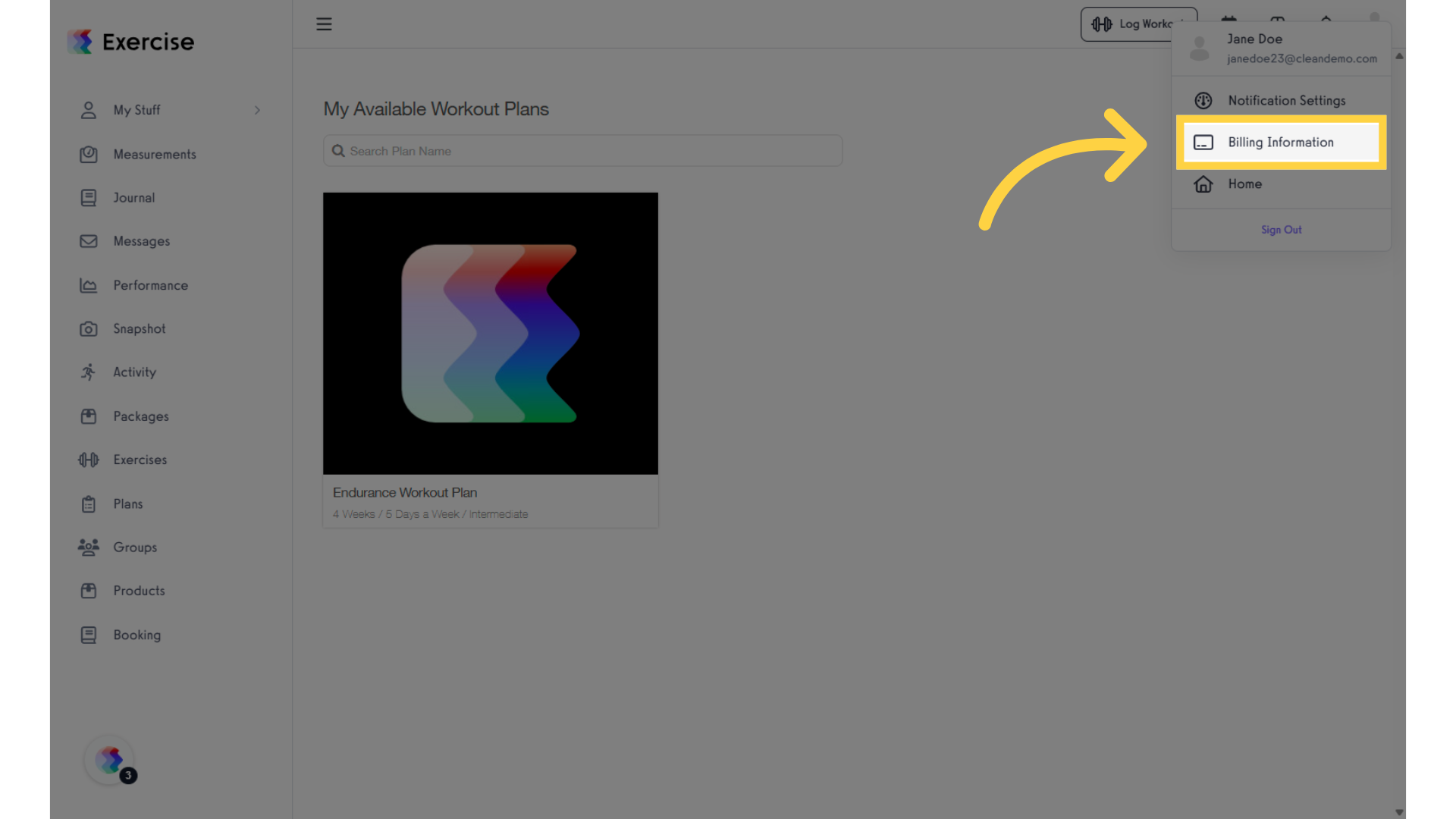 Click 'Billing Information.'