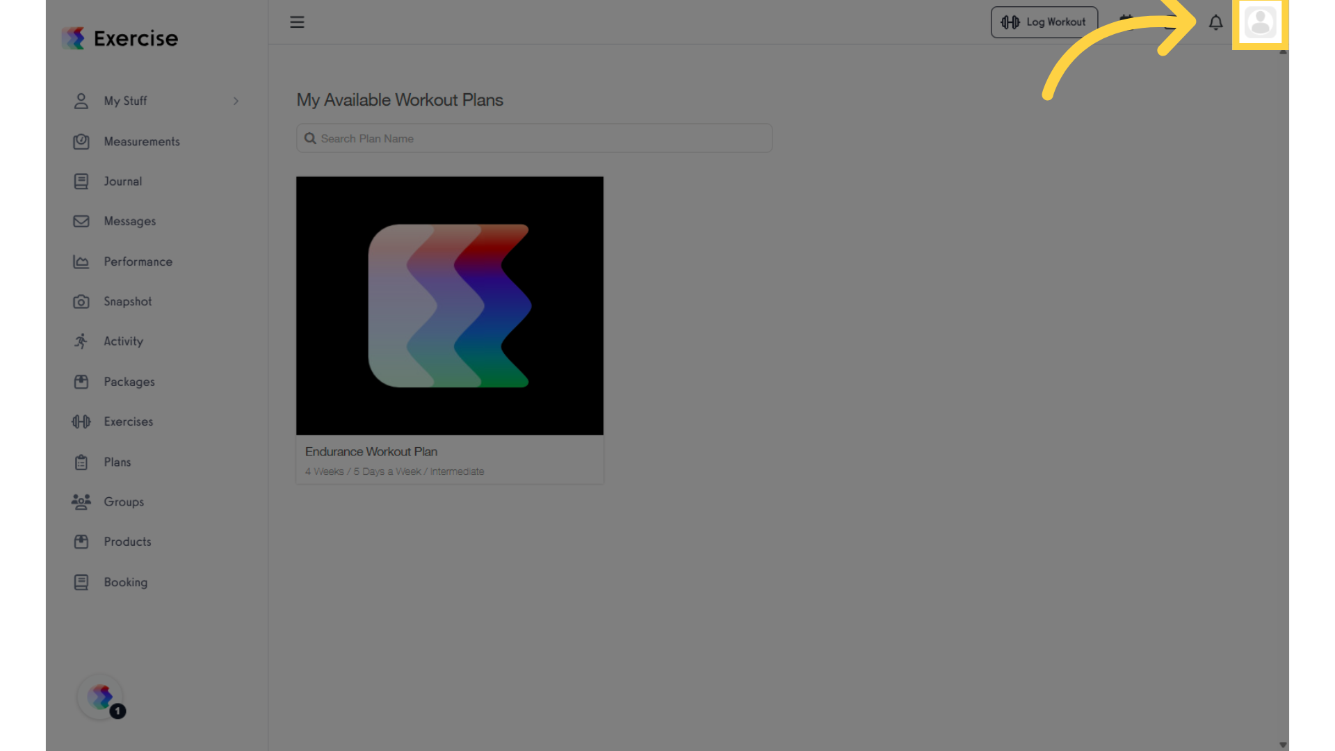 Click your profile picture in the top-right corner.