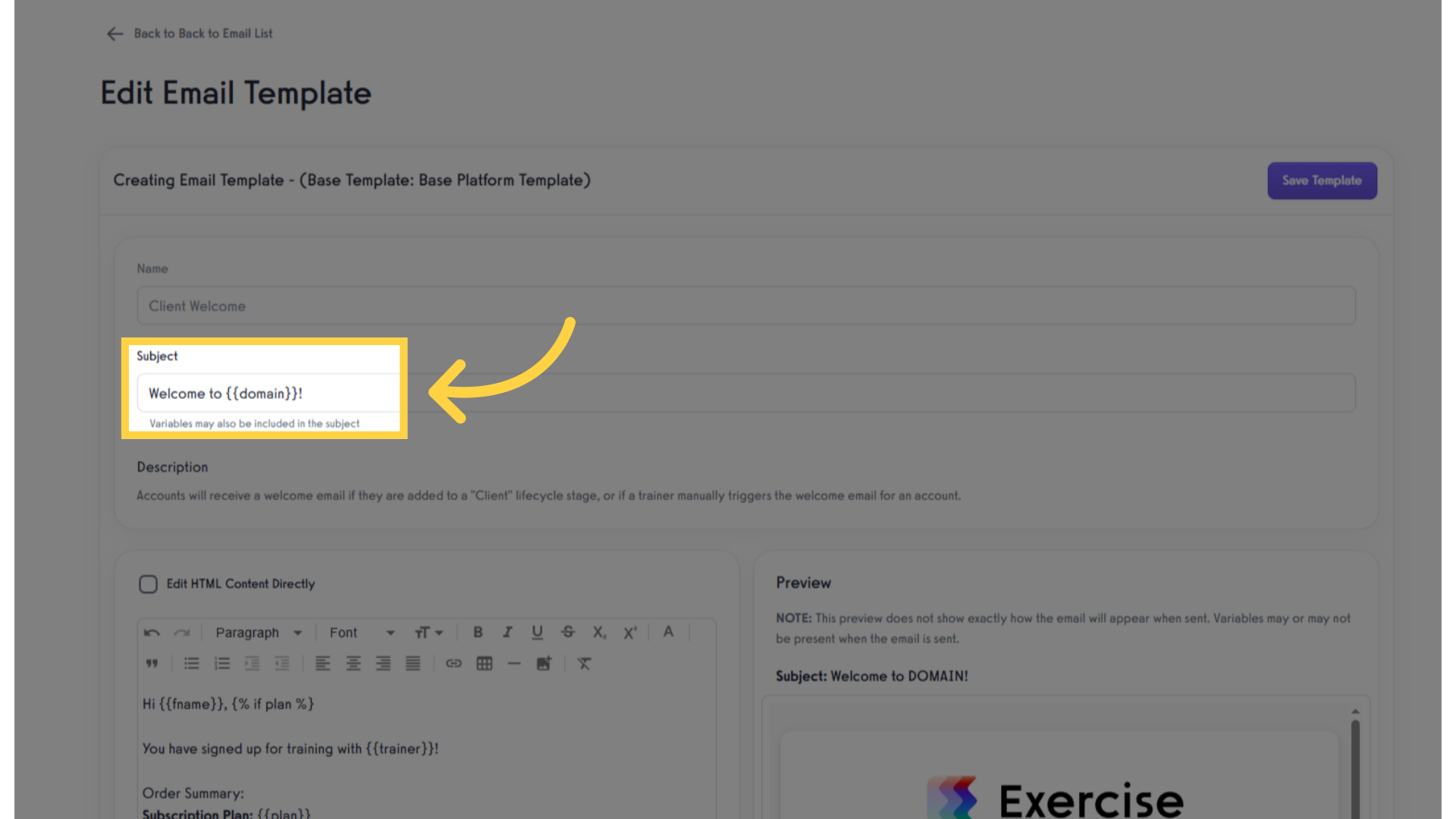 Edit Subject Line
