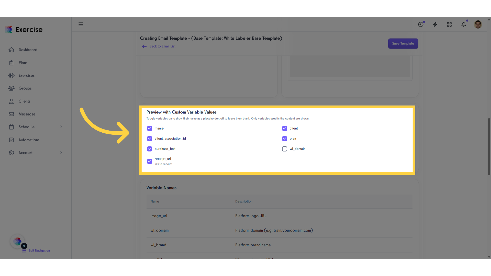 The 'Preview with Custom Variable Values'