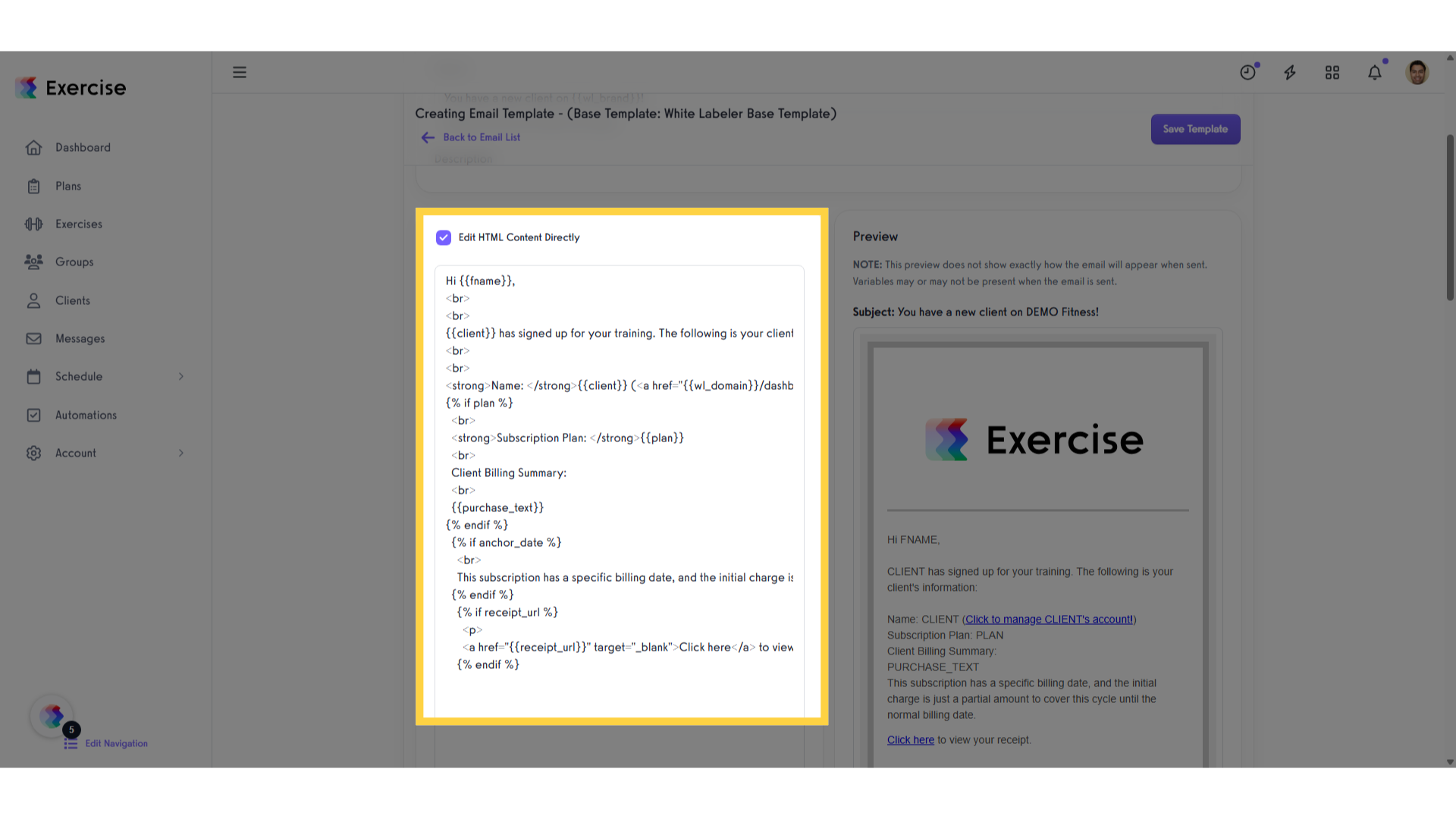 Click 'Edit HTML Content Directly'
