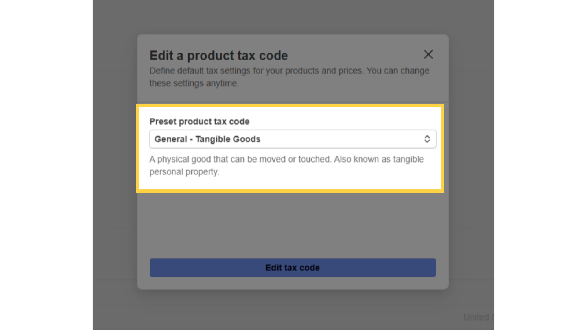 You'll be able to edit this tax code later if you need to.