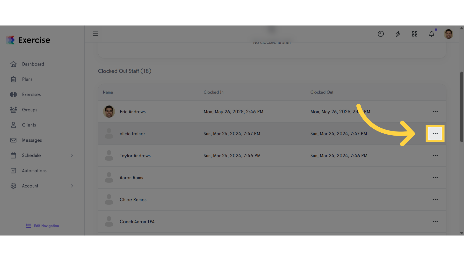Click the three-dot menu