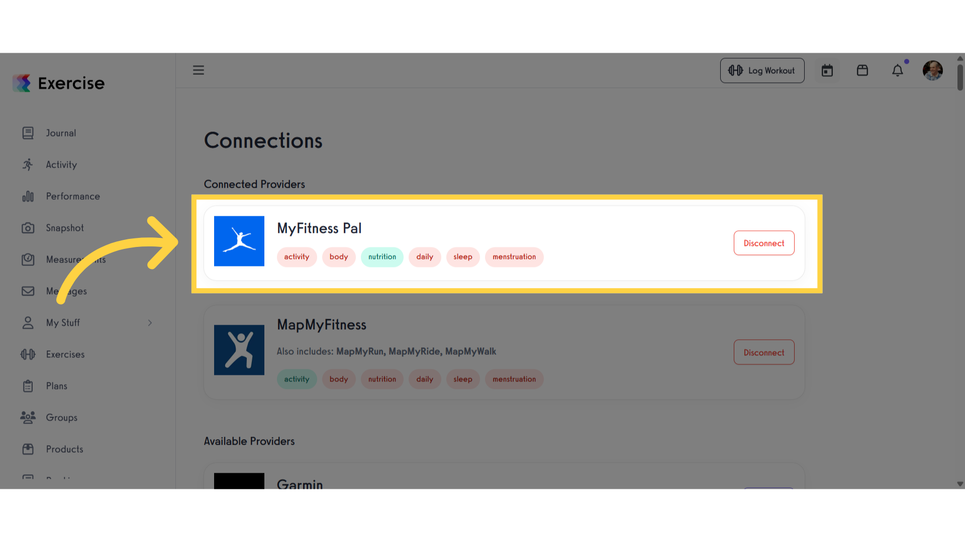 View Connected Providers