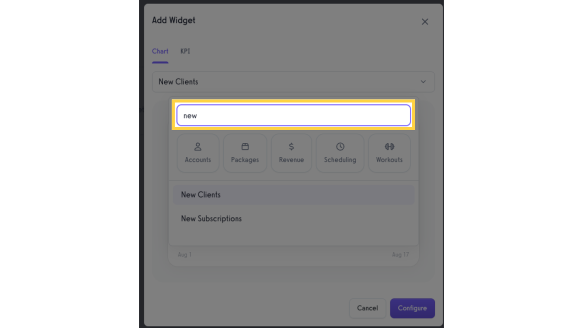 Search 'New Subscriptions'
